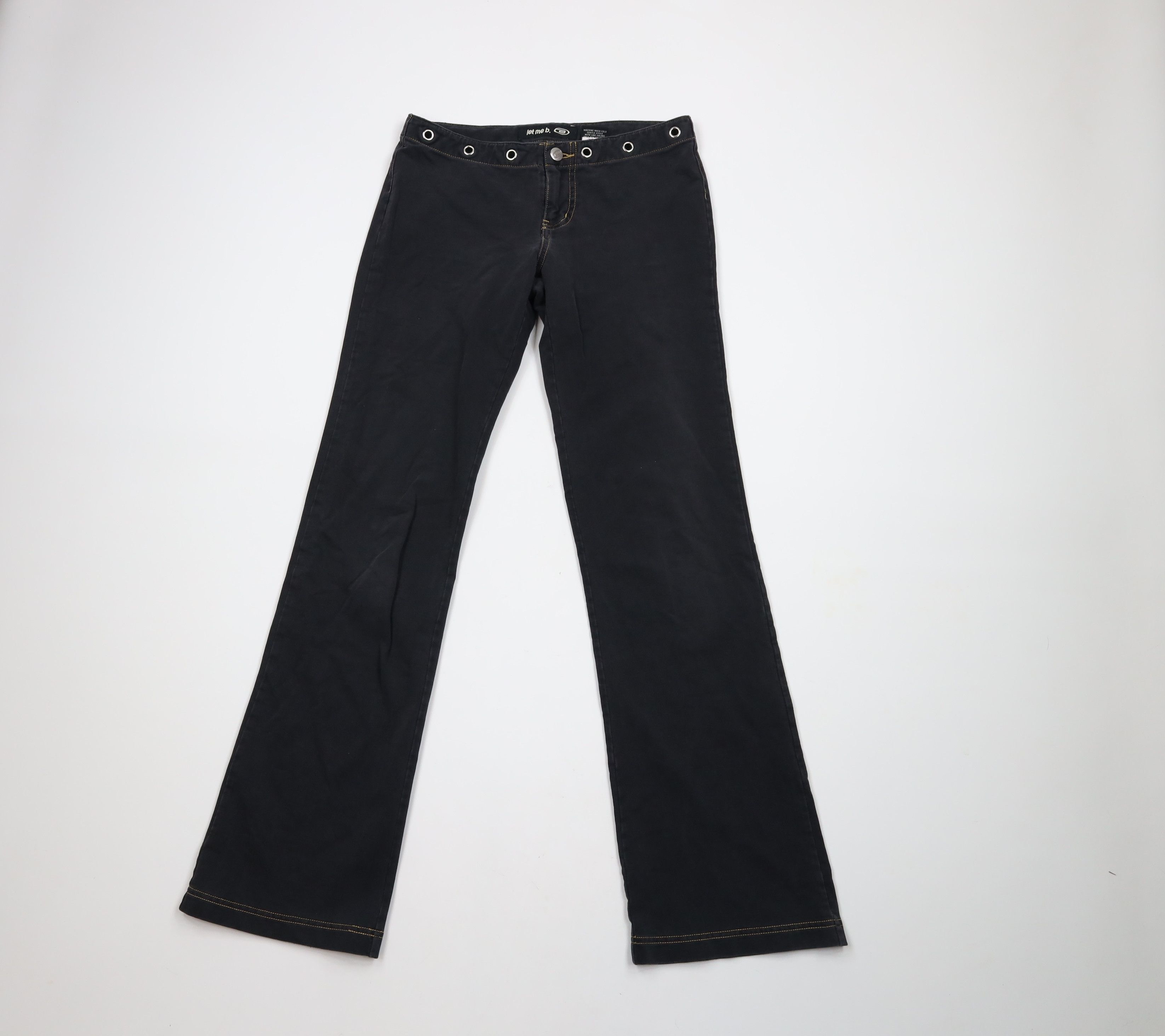 Vintage Vintage 90s Y2K Streetwear Babydoll Wide Leg Pants Black Size 27" / US 4 / IT 40 - 1 Thumbnail