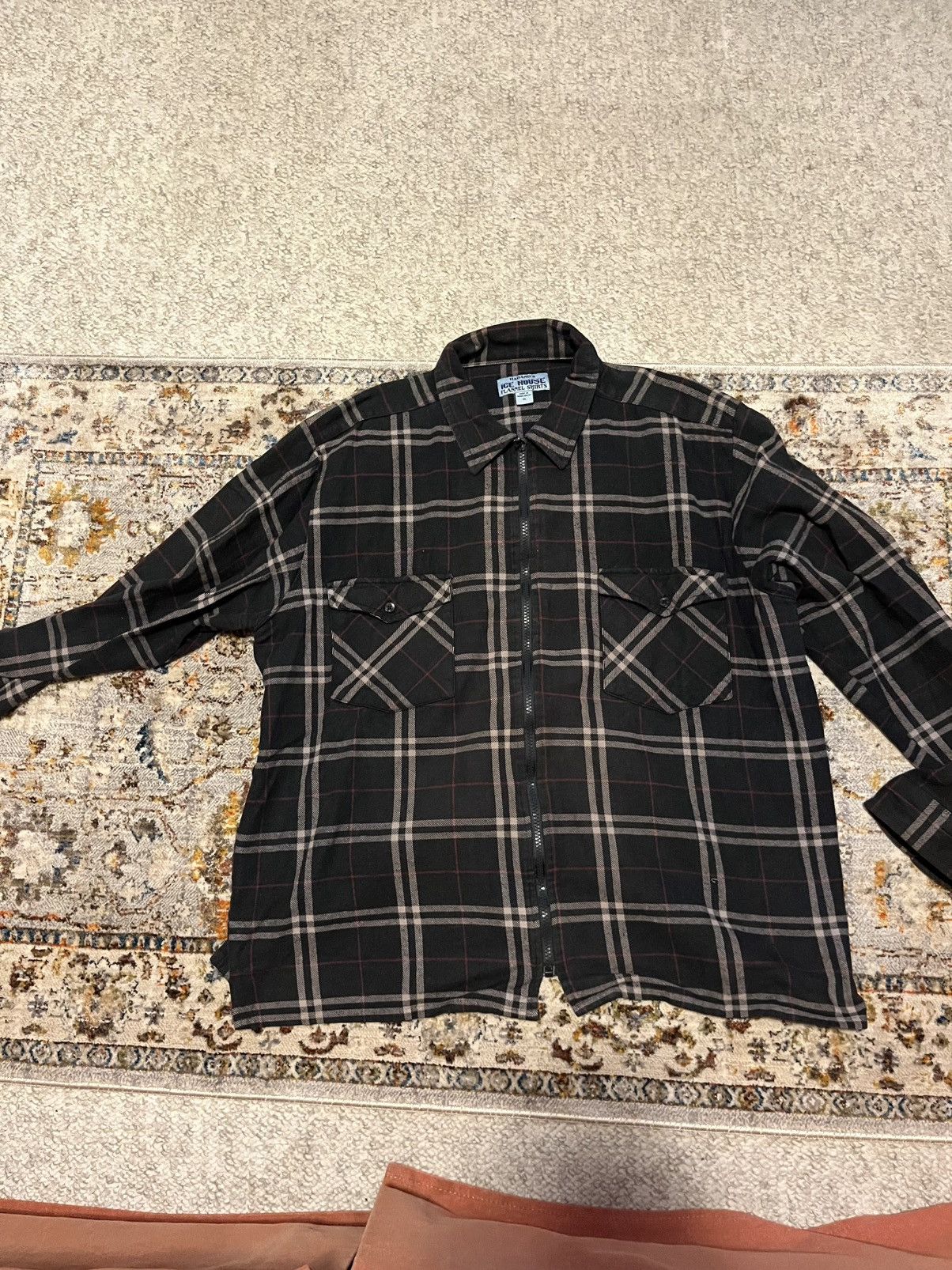 Vintage Zip-up flannel shirt Size US XL / EU 56 / 4 - 1 Thumbnail