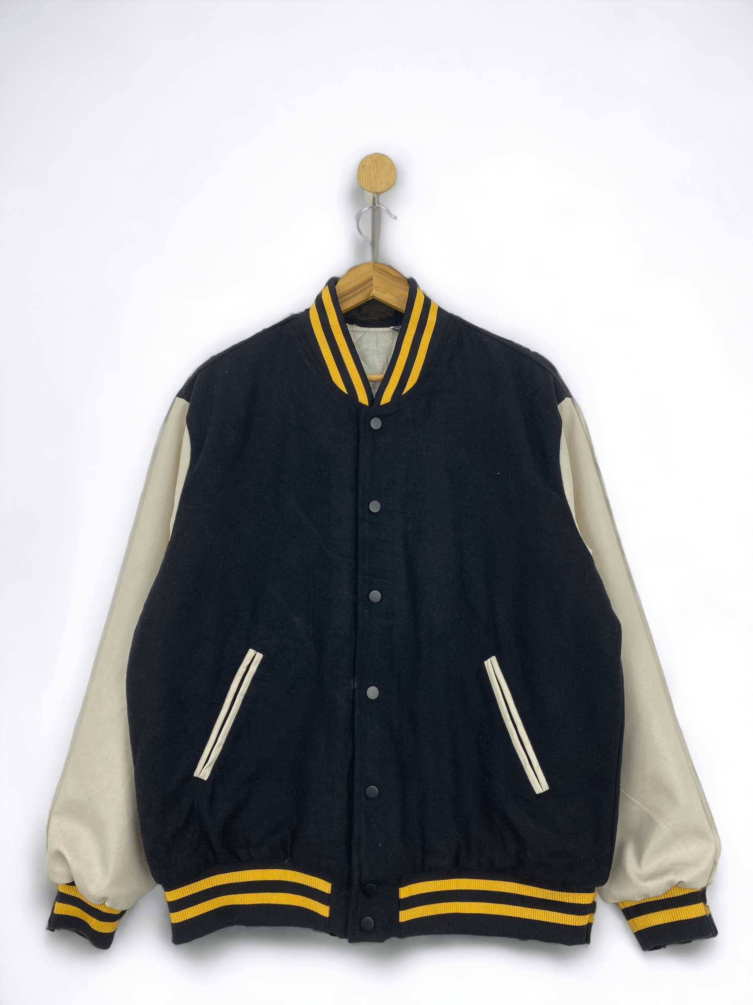 Leather Vintage Columbia Grammar Sleeve Leather Varsity JA0010 Size US XXL / EU 58 / 5 - 3 Thumbnail