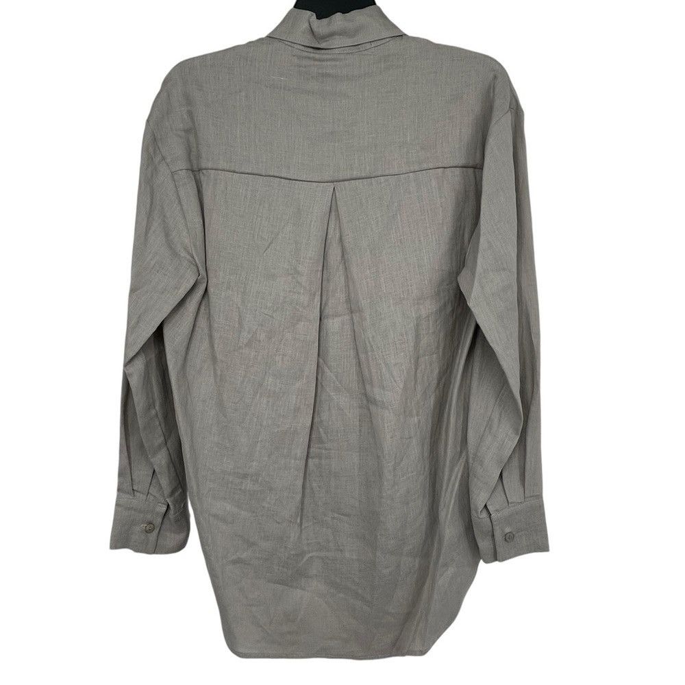 Enza Costa ENZA COSTA FRENCH LINEN BUTTON DOWN SHIRT IN MIST Size XS / US 0-2 / IT 36-38 - 4 Thumbnail