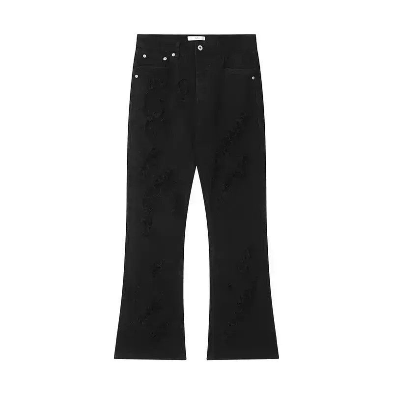 Japanese Brand Straight leg slightly flared distressed jeans Size US 32 / EU 48 - 5 Thumbnail