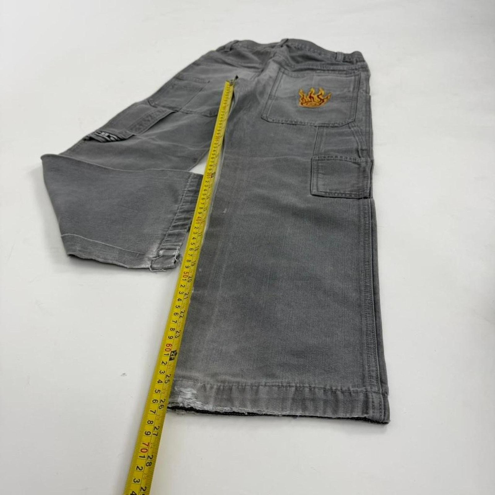 JNCO Vintage y2k faded grey embroidered baggy wide leg jeans Size US 26 / EU 42 - 3 Thumbnail