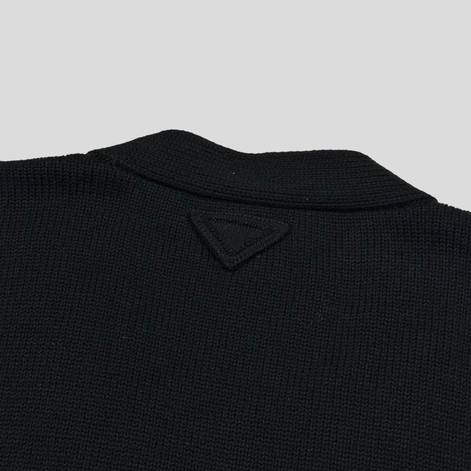 Prada Prada 2021 Triangle Logo Heavyweight Boxy Wool Cardigan - M Size US M / EU 48-50 / 2 - 2 Thumbnail