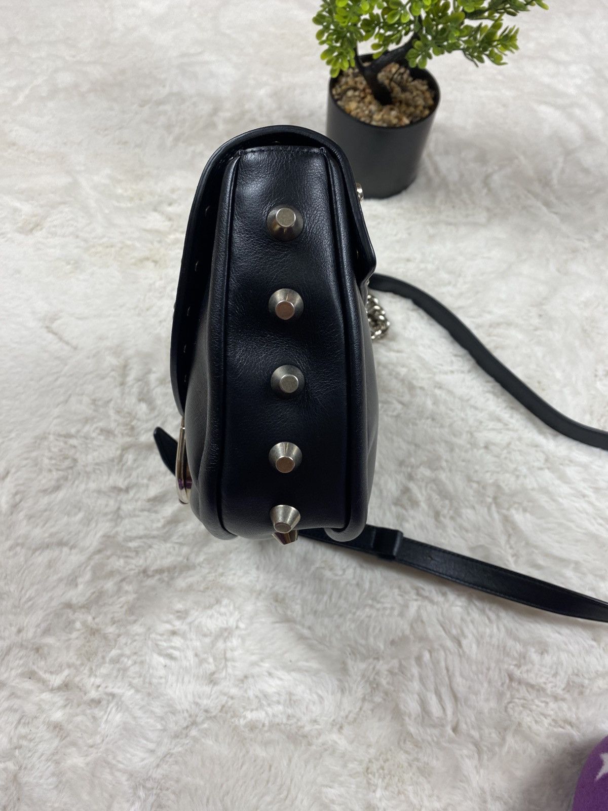 Roberto Cavalli Vintage Roberto Cavalli Black Leather Studded Shoulder Size ONE SIZE - 5 Thumbnail