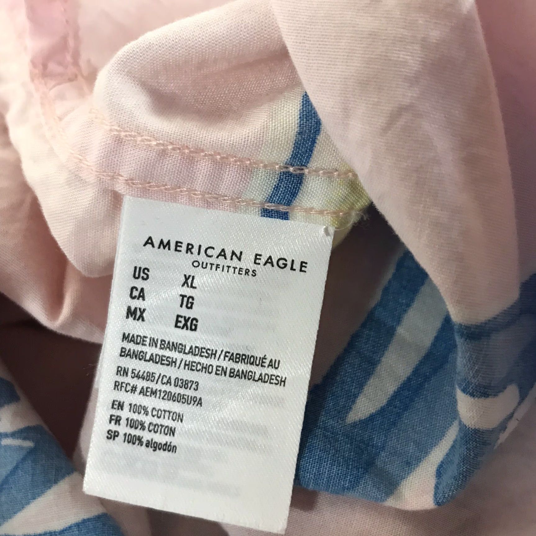 American Eagle Outfitters American Eagle Mens Hawaiian Button-Up Shirt XL Multicolor Floral Casual Summer Spring Fall Size US XL / EU 56 / 4 - 4 Thumbnail