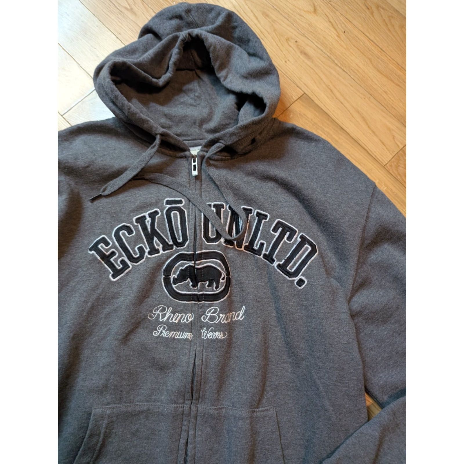 Ecko Unltd. VINTAGE Ecko Unltd Hoodie Mens 2XL Full Zip Embroidered Rhino Logo Gray 90s Y2K Streetwear Mens Size US XXL / EU 58 / 5 - 2 Thumbnail