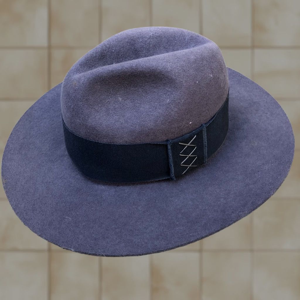 FELT NINAKURU Wool Felt Wide Brim Fedora Hat Gray Blue Women's One Size Ojai Cap Size ONE SIZE - 1 Thumbnail