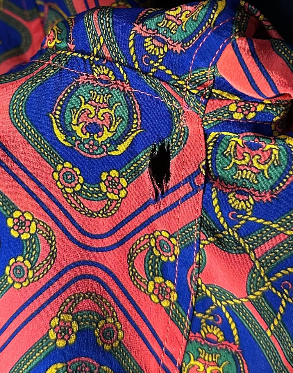 Celine × Vintage CELINE PARIS Vtg 1980s 100% Silk Blouse Made in Switzerland Size L / US 10 / IT 46 - 5 Thumbnail
