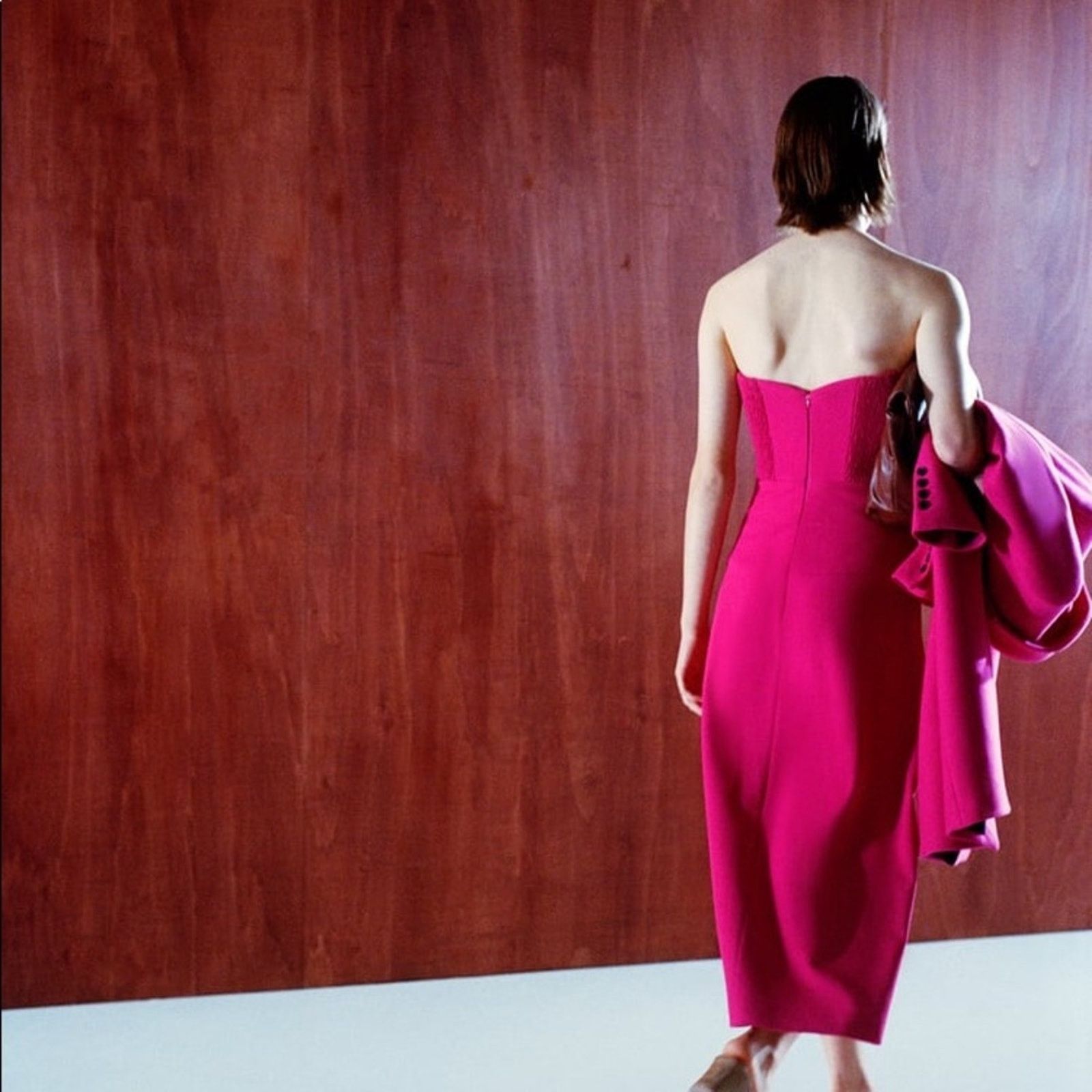 Zara ZARA BLOGGER FAVORITE BUSTIER MIDI DRESS FUCHSIA Size XS / US 0-2 / IT 36-38 - 10 Thumbnail