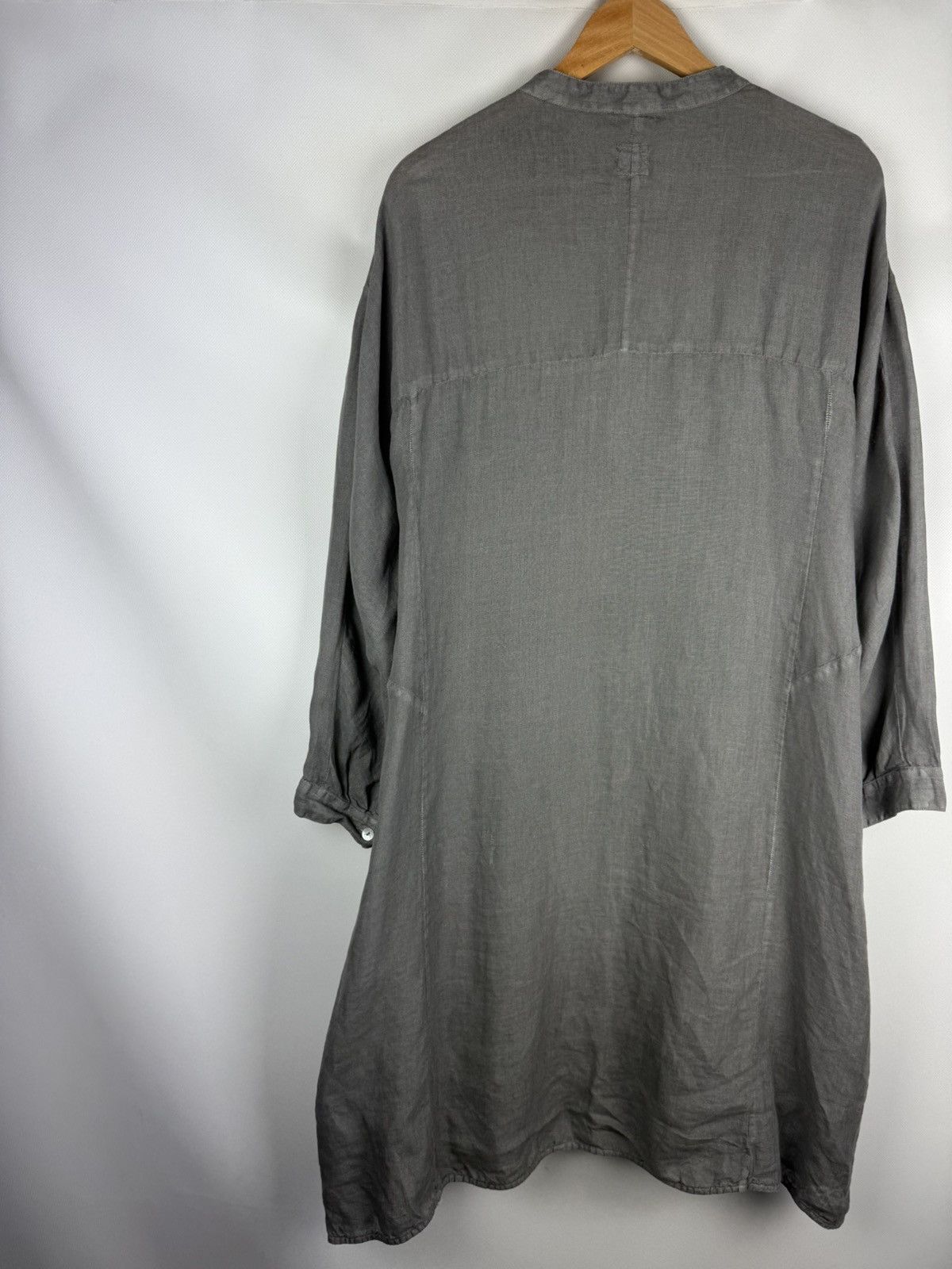 120% Lino 120% Lino Long Sleeve Linen Button Up Lagenlook Shirt Dress Size XL / US 12-14 / IT 48-50 - 14 Thumbnail