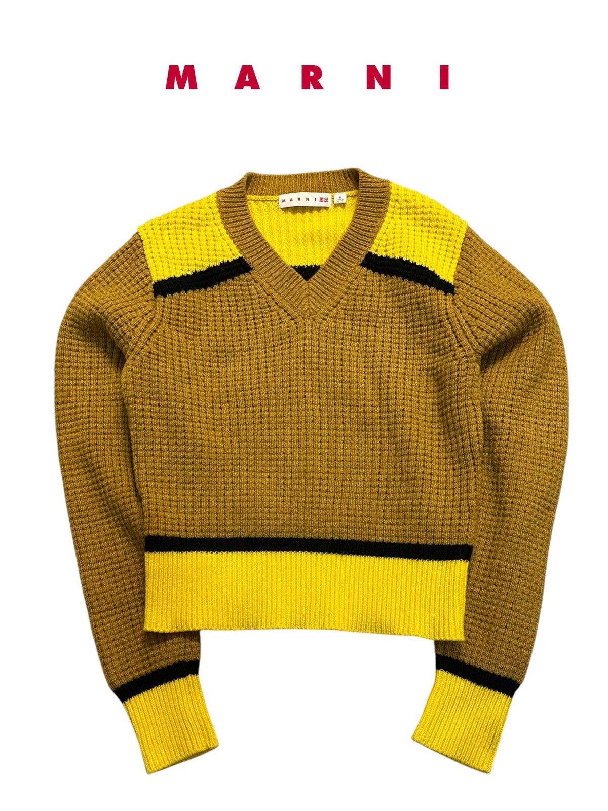 Marni × Uniqlo FW22 Marni x Uniqlo Popcorn Knitted V Neck Size US M / EU 48-50 / 2 - 1 Thumbnail