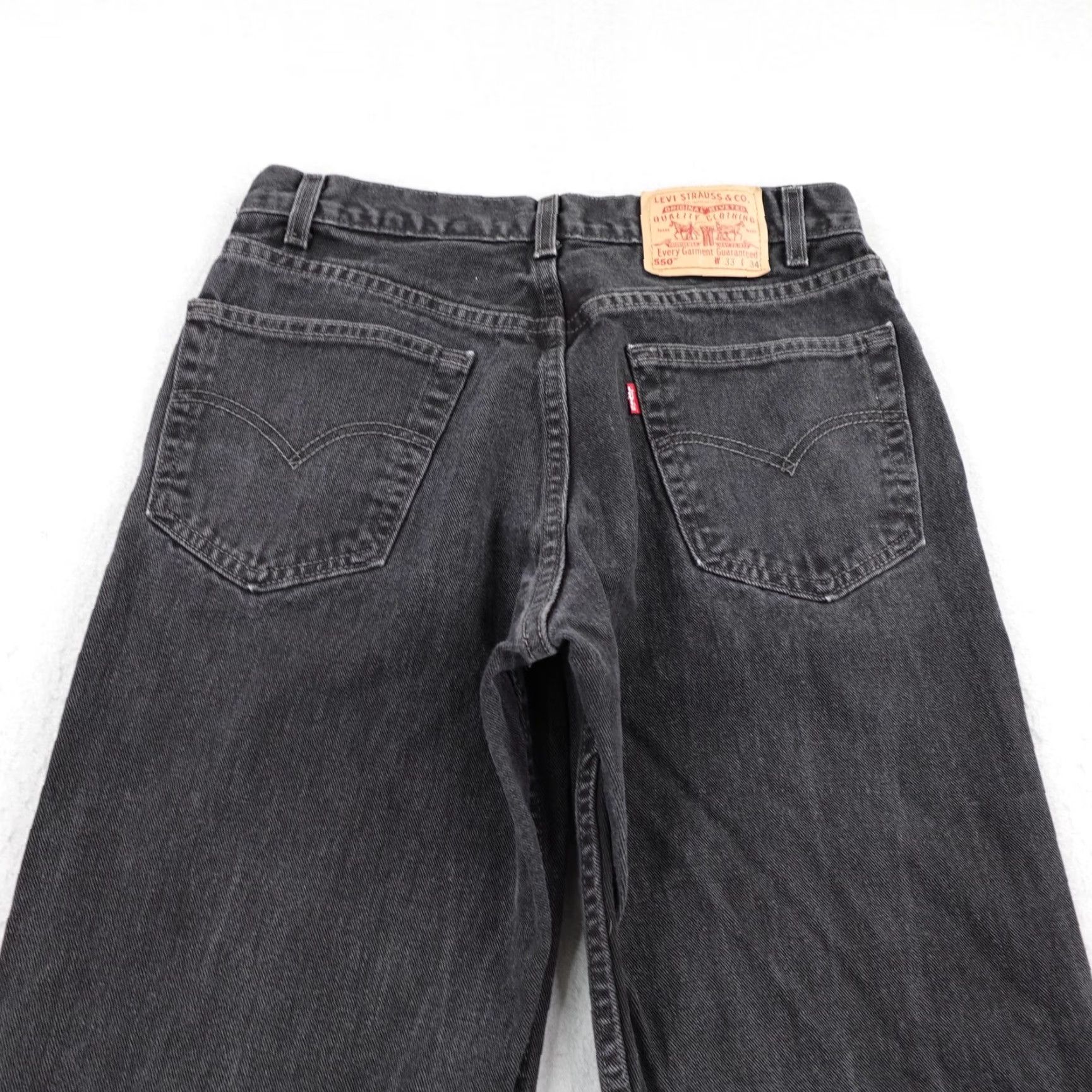 Levi's VINTAGE Levi's 550 Jeans Mens 33 Inseam 33 Gray Charcoal Wash Denim Tapered Relaxed Fit 2000s 90s Y2K Clothing Size US 33 - 5 Thumbnail