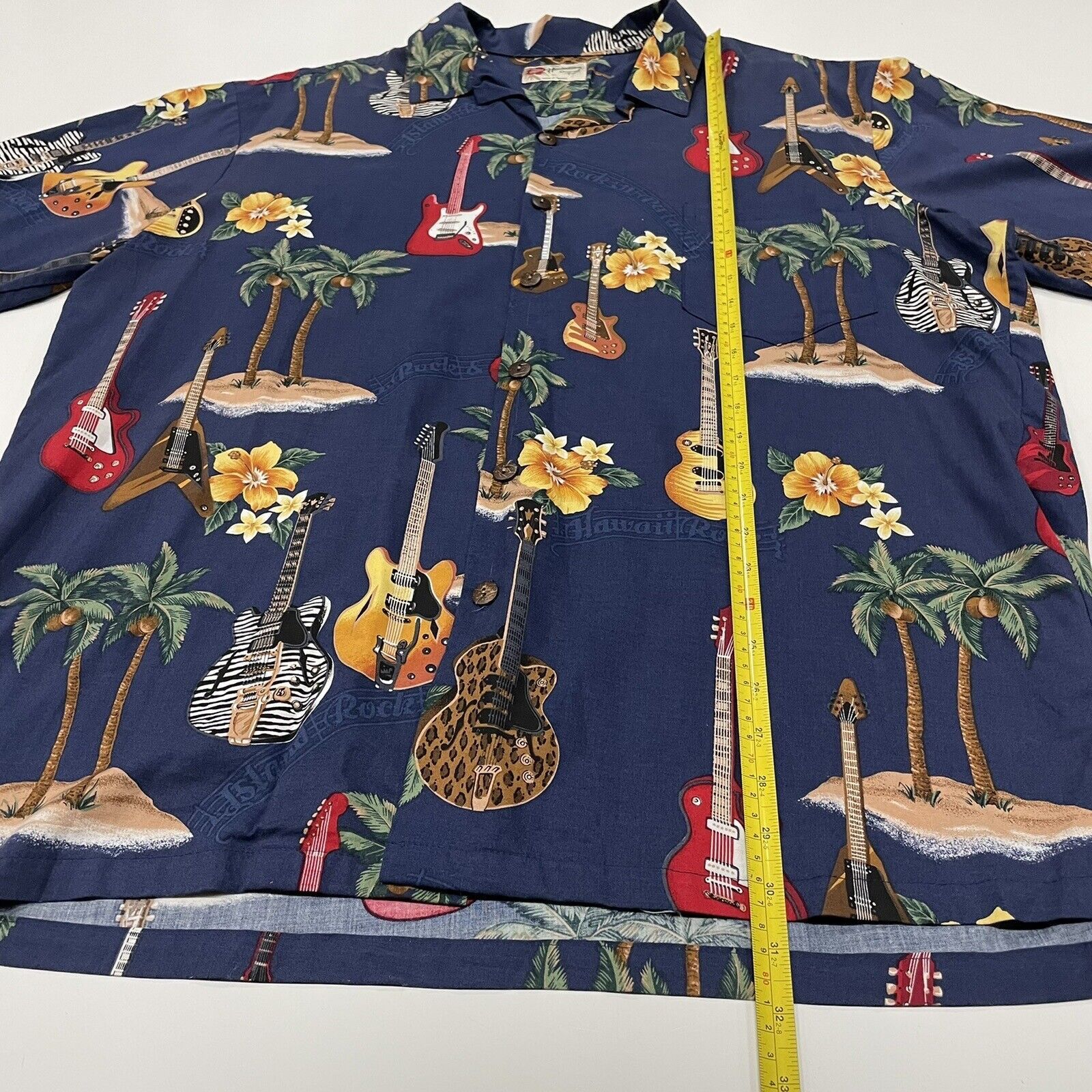 Hilo Hattie Hilo Hattie Men’s Hawaiian Shirt Guitar Floral Palm Beach XL Size US XL / EU 56 / 4 - 4 Thumbnail