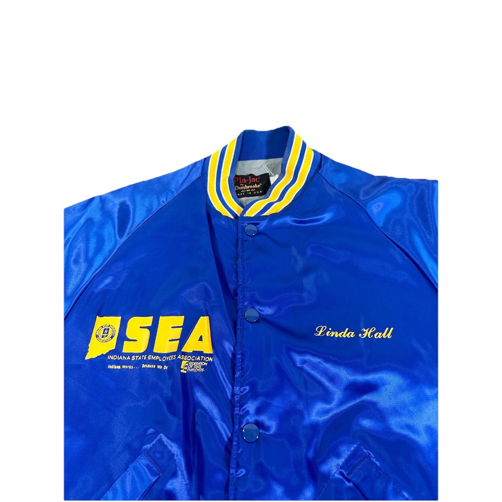 Other Vintage Indiana State Employees Association Satin Bomber Jac Size US M / EU 48-50 / 2 - 2 Thumbnail
