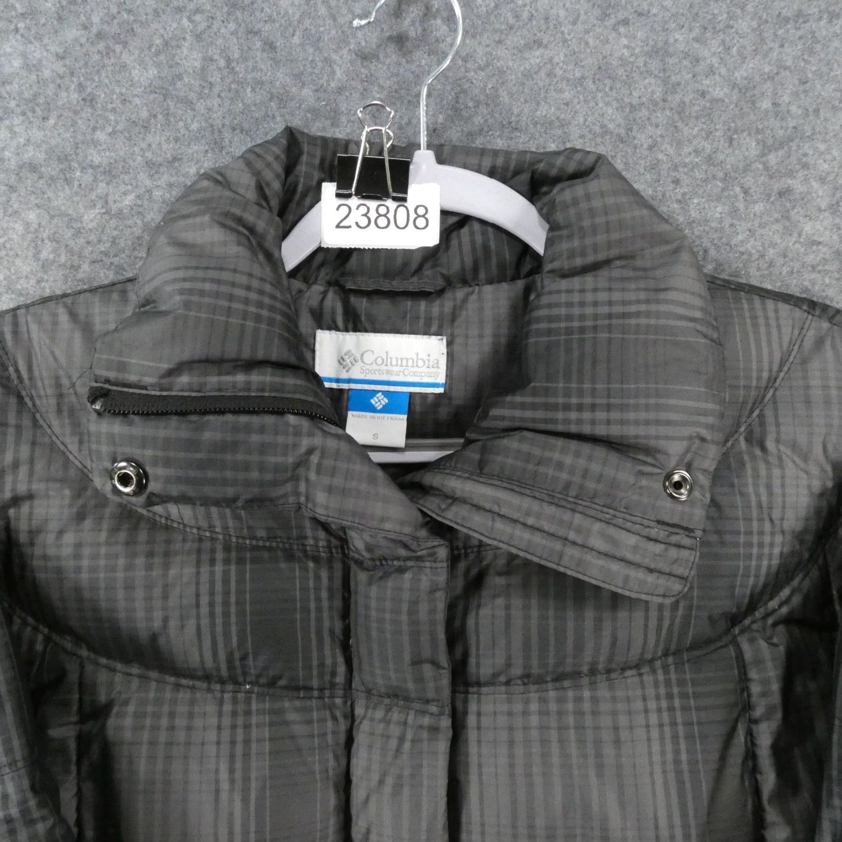 Vintage Columbia Jacket Women S Gray Plaid Lined Down Puffer Full Zip Size S / US 4 / IT 40 - 2 Thumbnail