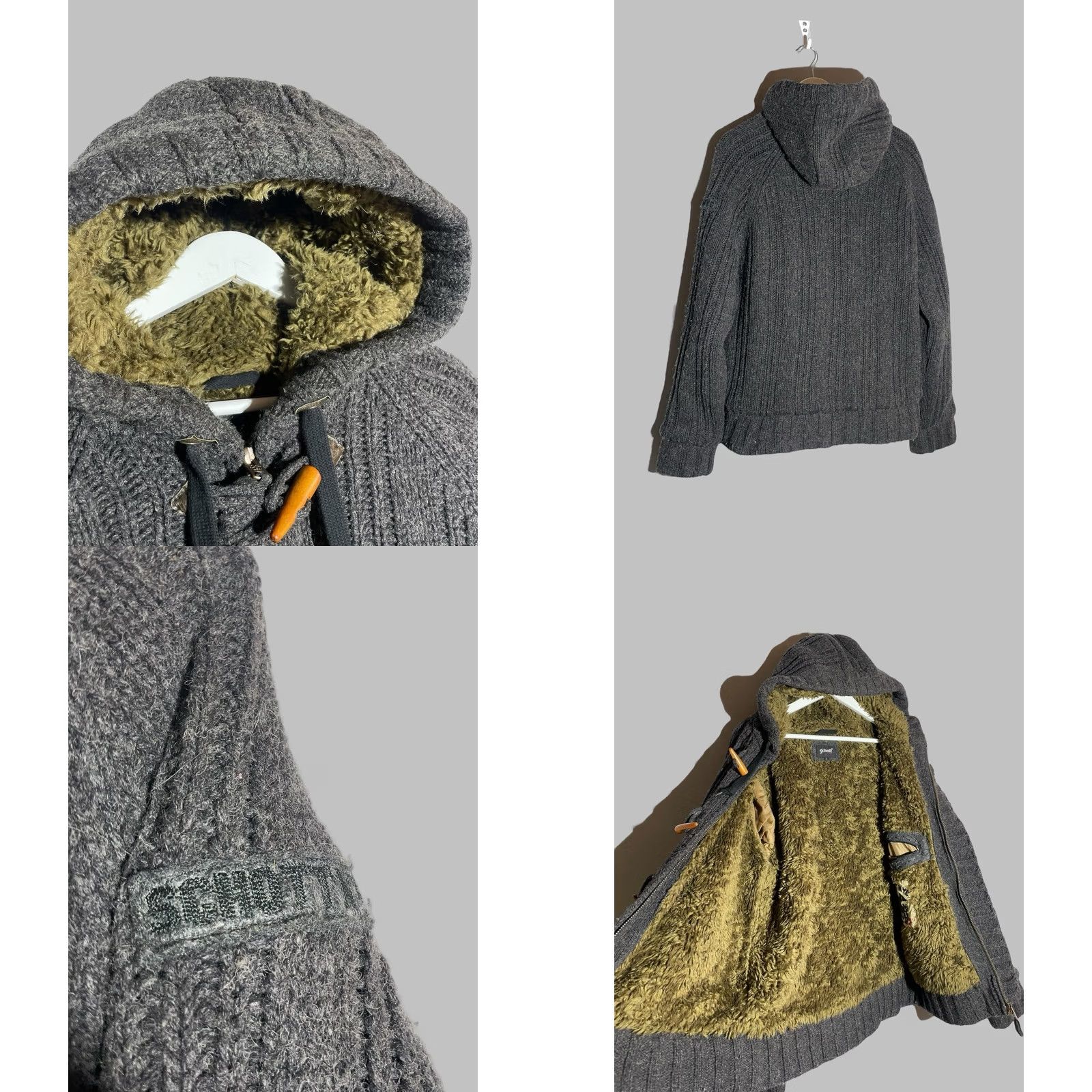 Schott VINTAGE SCHOTT USA Duffle Fireman Jacket Wool Lined Gray TGW? Size US L / EU 52-54 / 3 - 8 Thumbnail