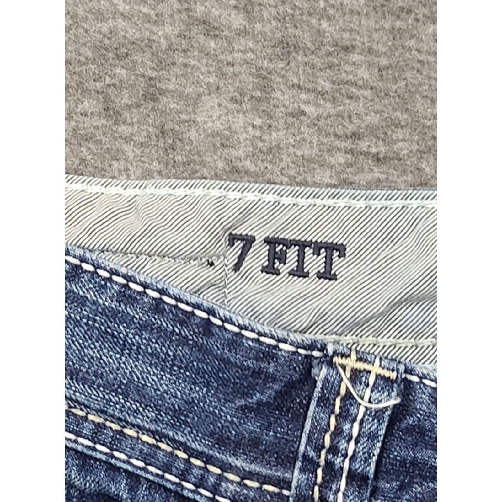Buckle Black Buckle Black 7 Fit Mens Jeans 32x32 Medium Wash Straight Leg Heavy Thick Stitch Size US 32 / EU 48 - 4 Thumbnail