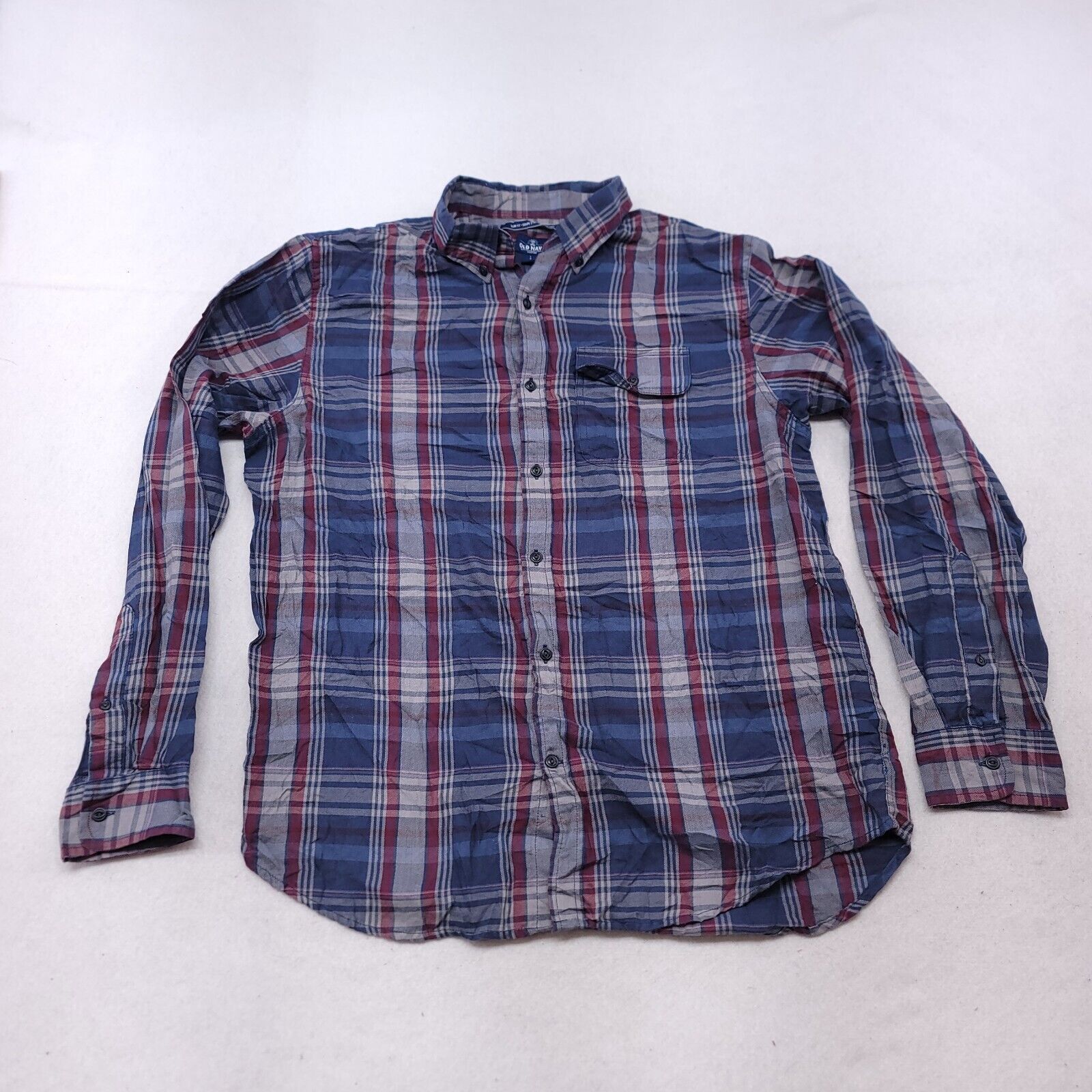 Old Navy Old Navy Tartan Flannel Shirt Mens Size Large L Blue Gray Size US L / EU 52-54 / 3 - 2 Thumbnail