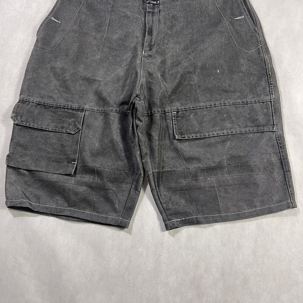 Marithe + Francois Girbaud Fades!! Girbaud Baggy 90s Cargo Denim Jorts Pant Size US 38 / EU 54 - 3 Thumbnail