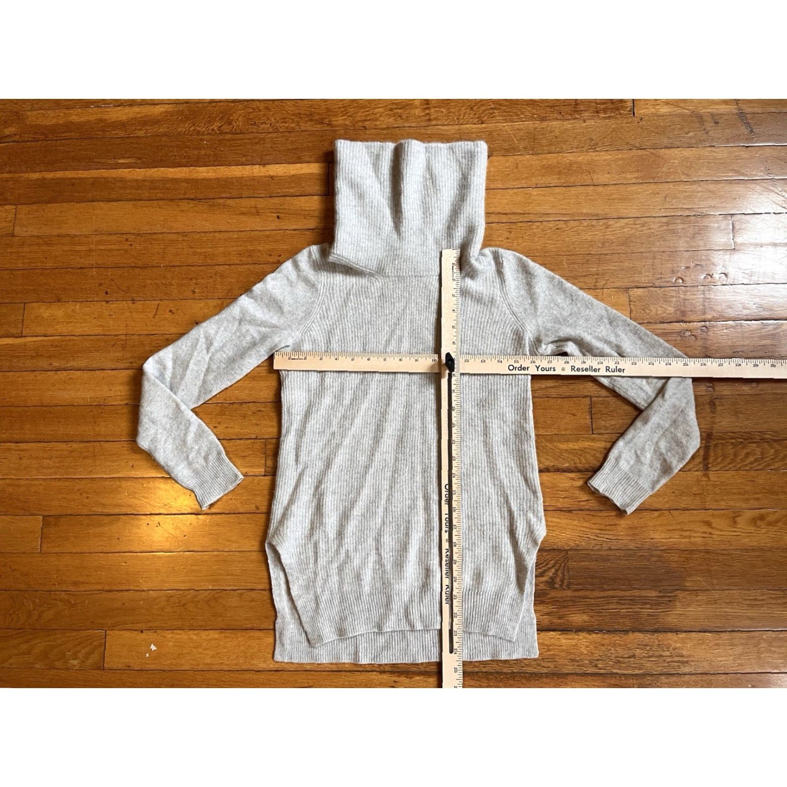 Theory Theory Ribbed Cashmere Turtleneck Sweater Women’s Small Grey Size S / US 4 / IT 40 - 7 Thumbnail