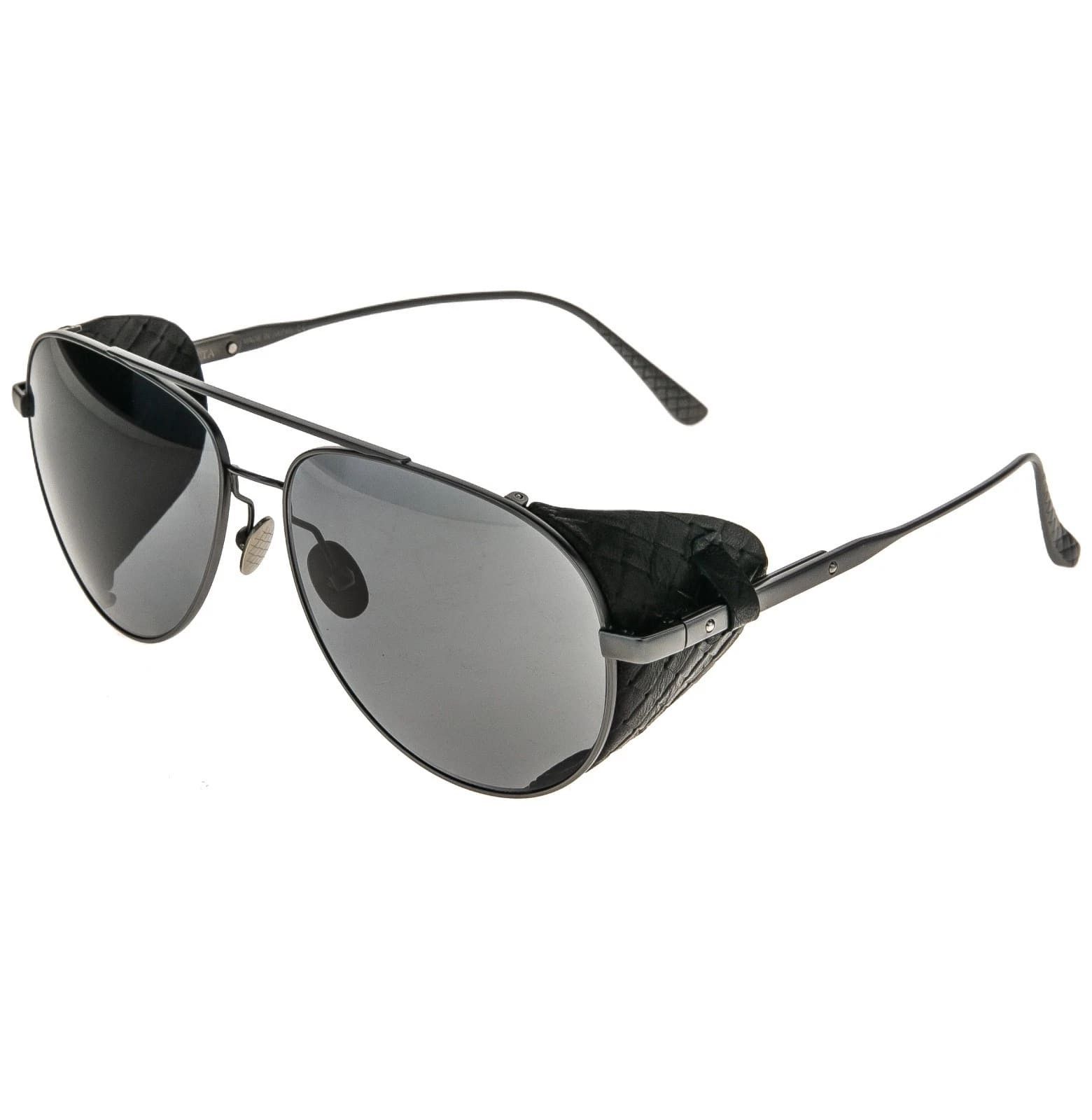 Bottega Veneta BOTTEGA VENETA BV0041S 0041 Titanium Leather Sunglasses Size ONE SIZE - 10 Thumbnail