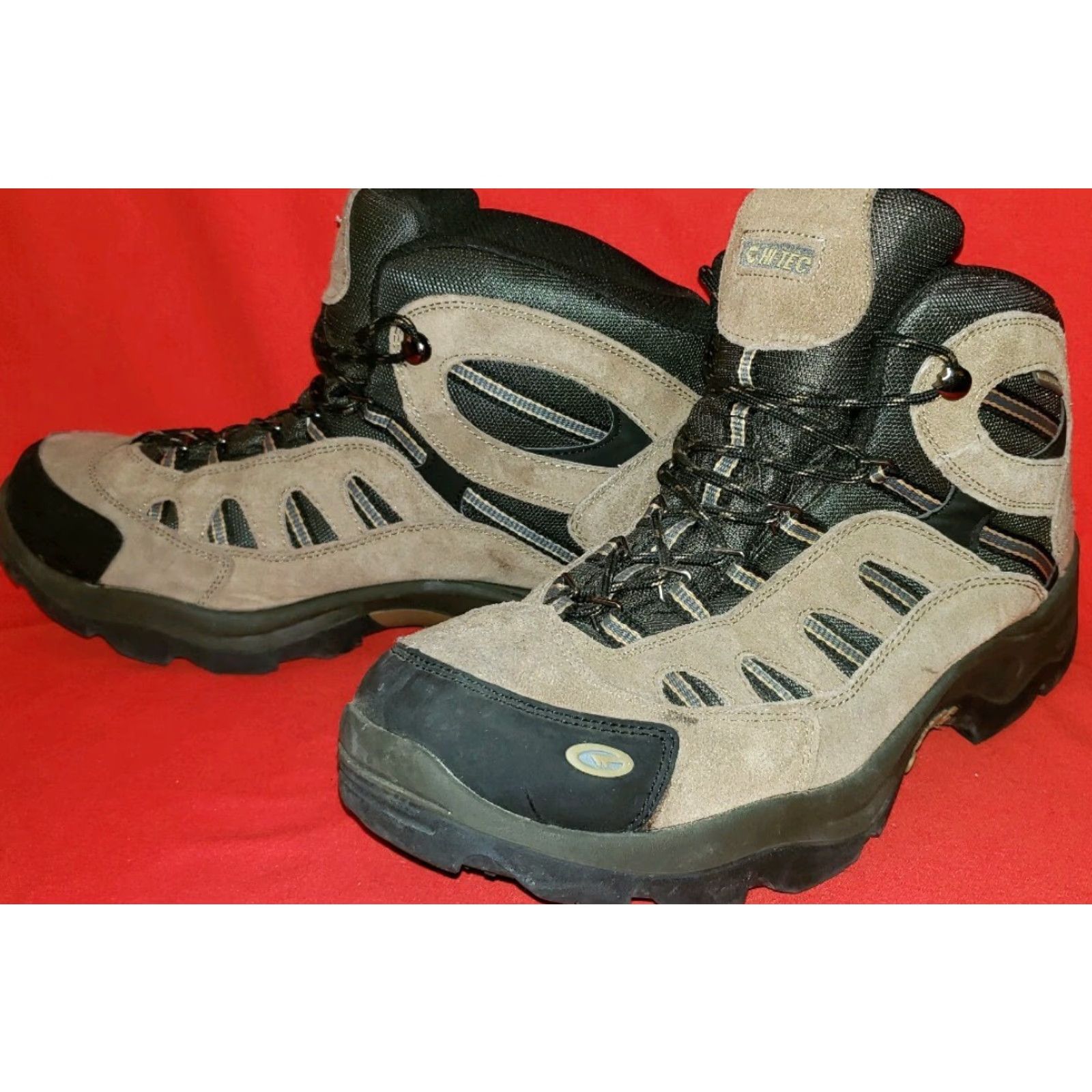 Vintage Hi-Tec Bandera Mid WP Men's Hiking Boots Size 13M Khaki Suede Ankle 7035 Size US 13 / EU 46 - 3 Thumbnail