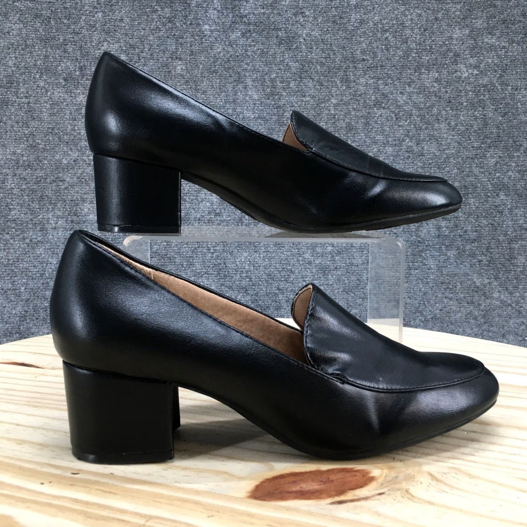 Vintage LifeStride Heels Women Black Trixie Pump Slip On Faux Leather Casual Mid Heel 9.5M Size US 10 / IT 40 - 2 Thumbnail