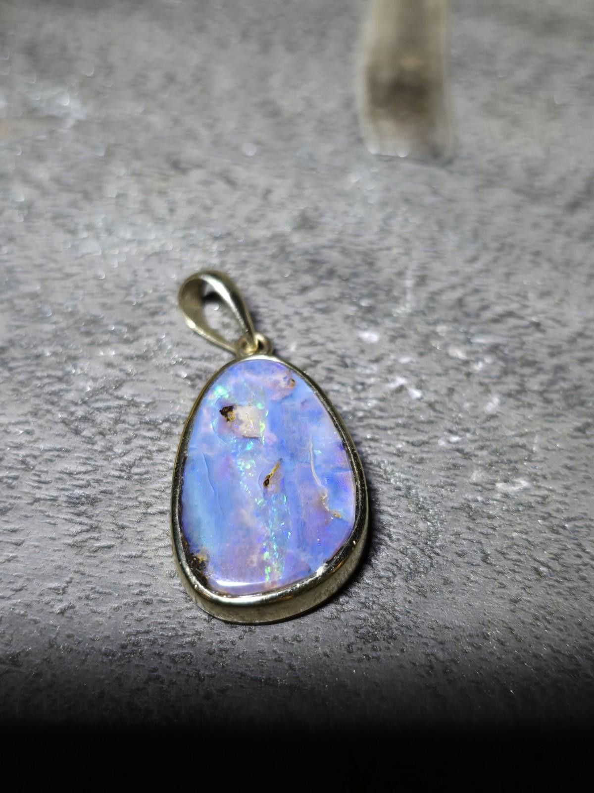 The Unbranded Brand 14k Yellow Gold Electric Australian Boulder Opal Pendant Size ONE SIZE - 9 Thumbnail