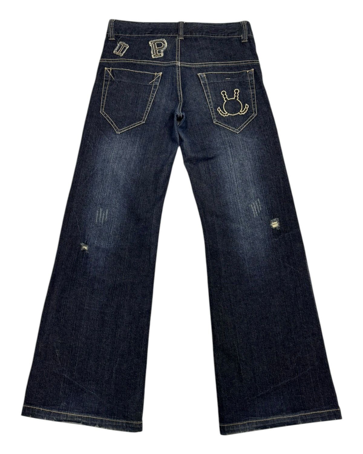 If Six Was Nine × JNCO 🔥Y2K Low Rise Flare Baggy Jeans Wide Leg Inner Press Denim Size US 30 / EU 46 - 2 Thumbnail