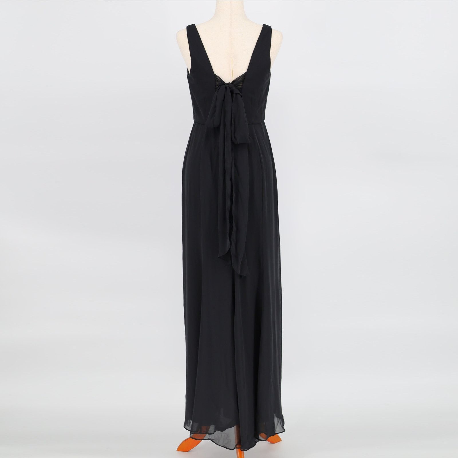 The Unbranded Brand Social Bridesmaids Women Black Chiffon Trumpet Gown Size 8R Size M / US 6-8 / IT 42-44 - 5 Thumbnail