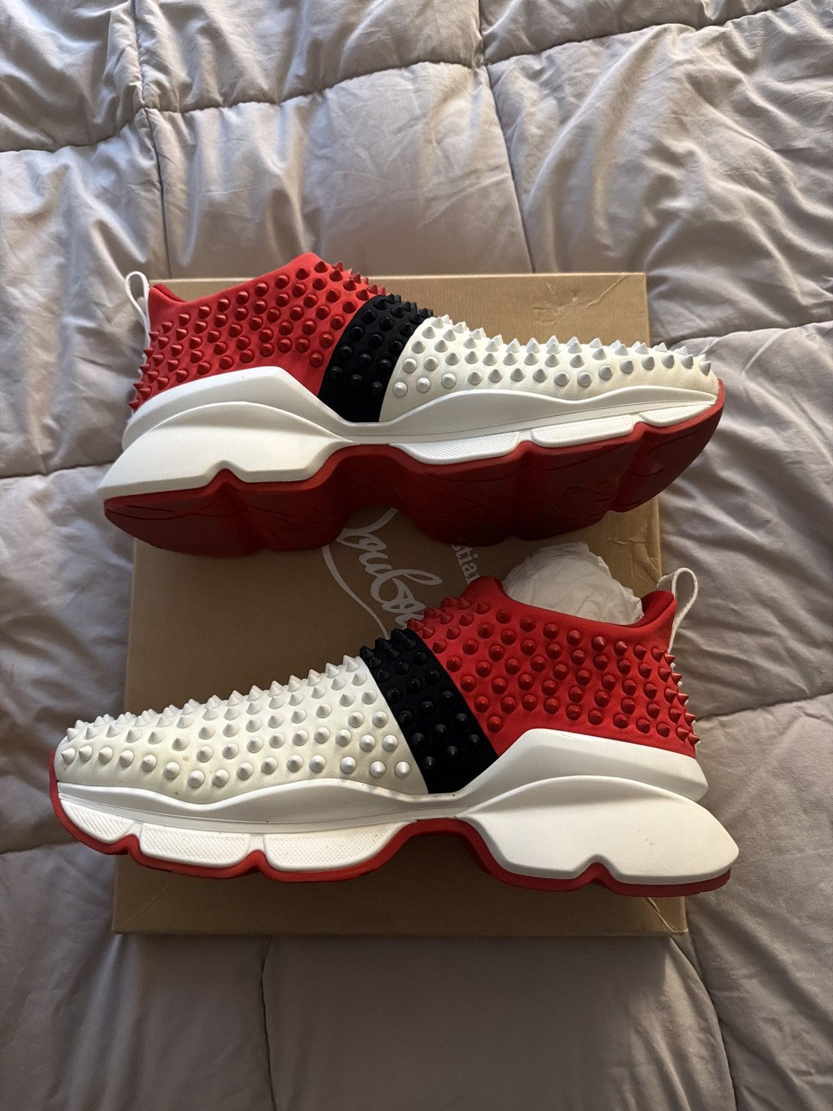 Christian Louboutin Spike Sock Flat Neoprene Tricolore Size US 10 / EU 43 - 3 Thumbnail