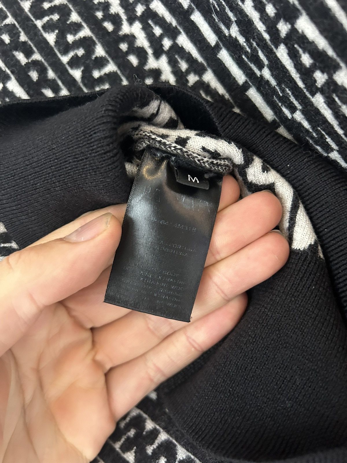 Balmain Black and White ‘Balmain’ Patterned Wool Sweater Size US S / EU 44-46 / 1 - 6 Thumbnail