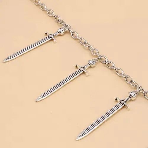 Jewelry Punk Street Sword Charm Pants Chains Size ONE SIZE - 4 Thumbnail