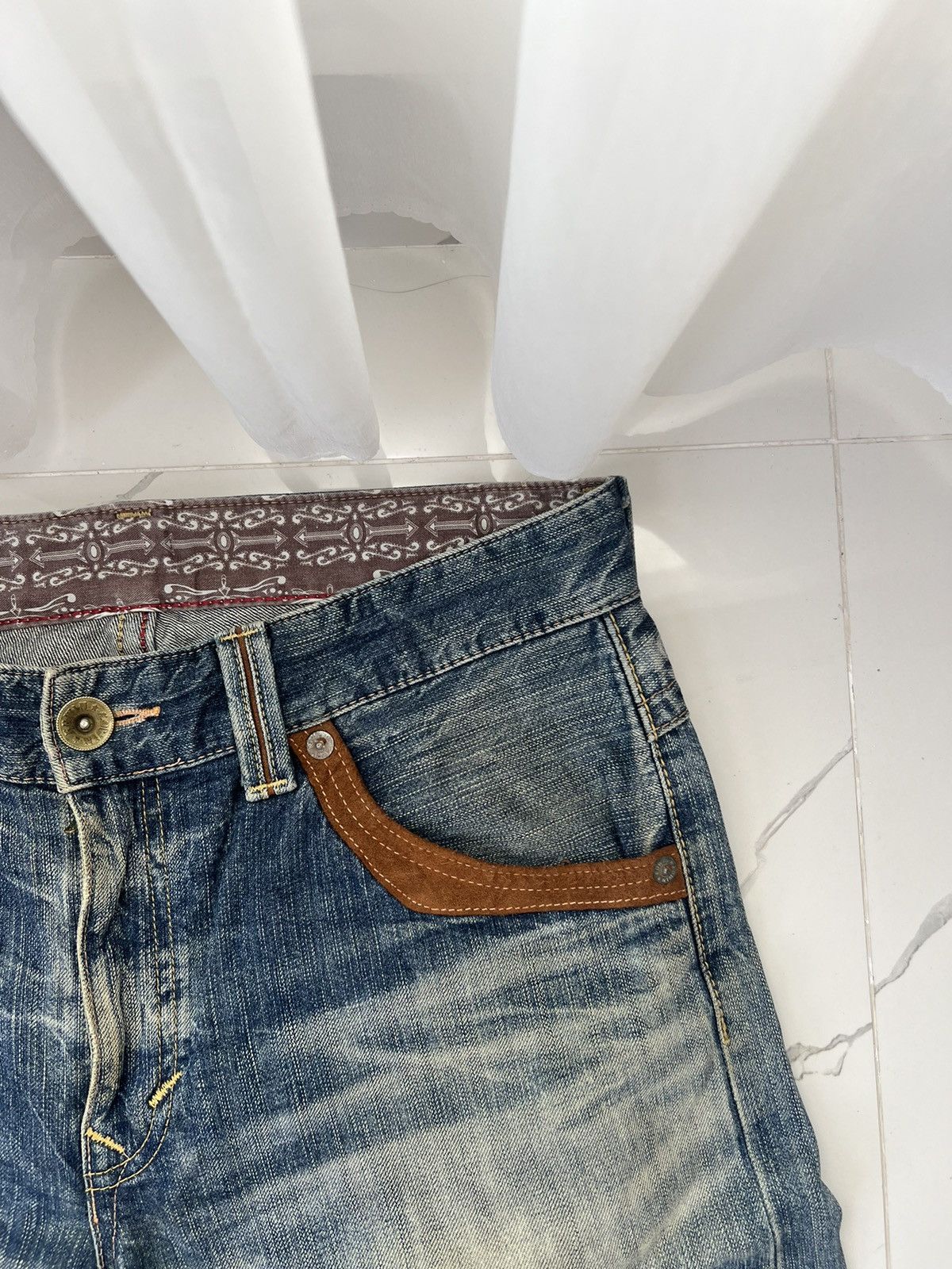 Edwin 90's EDWIN COWBOY STYLE RARE Y2K JEANS BIG POCKETS LOGO Size US 32 / EU 48 - 9 Thumbnail