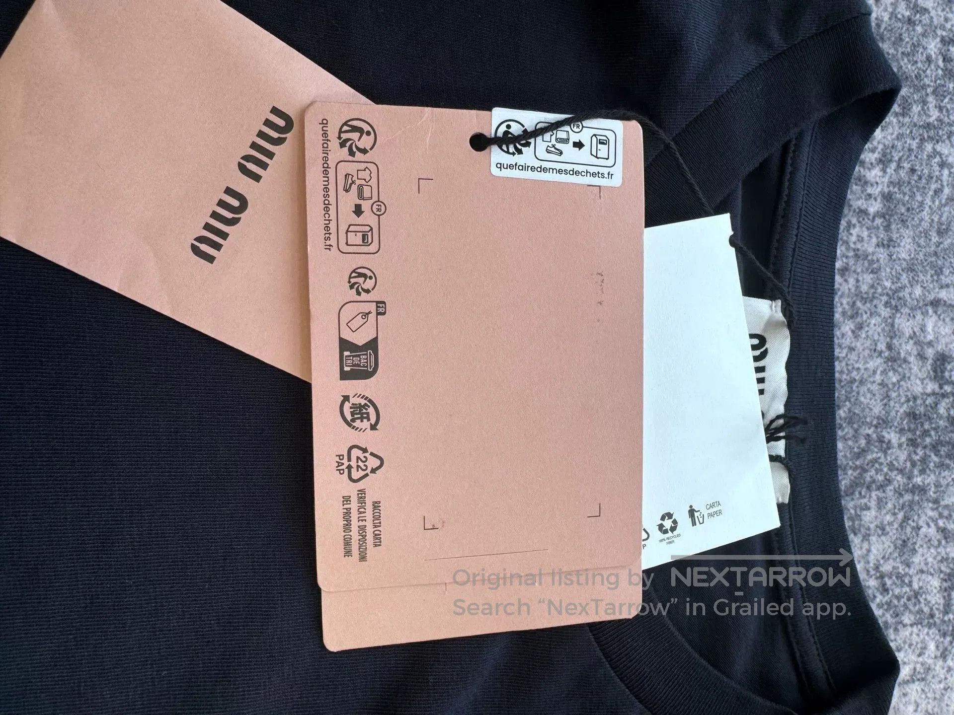 Miu Miu Miu Miu Navy Long Sleeve Logo Top. Size M / US 6-8 / IT 42-44 - 5 Thumbnail