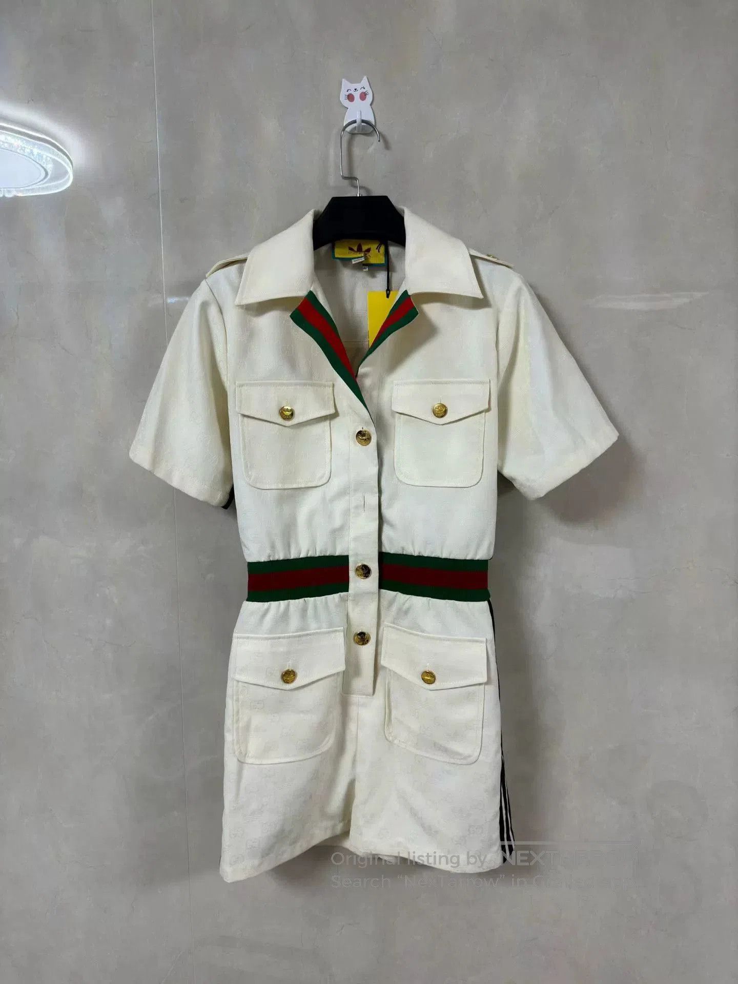 Gucci x adidas Beige Monogram Jumpsuit.