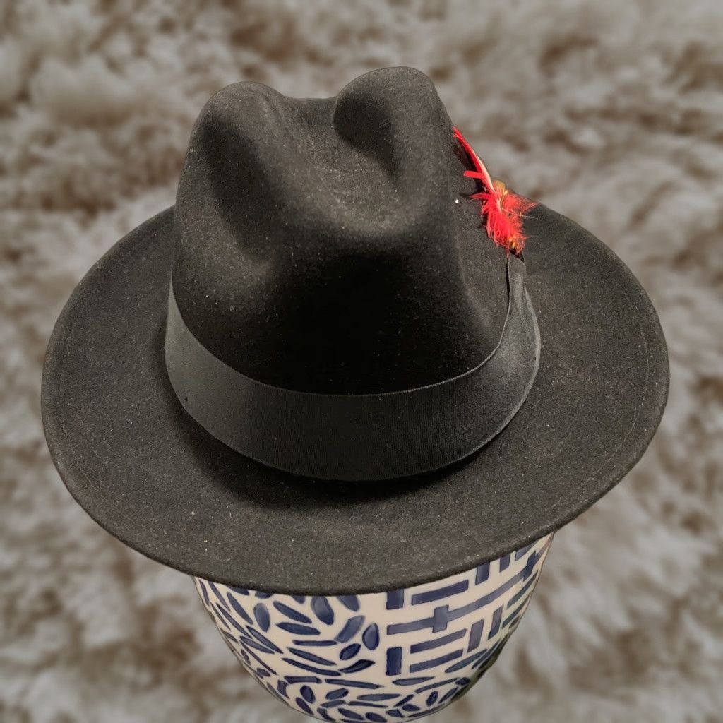 Del Monico Hatter Biltmore Senator Hat Fur Felt Fedora Hat Black 55 6 7/8 Fedora Men Black Vintage? No