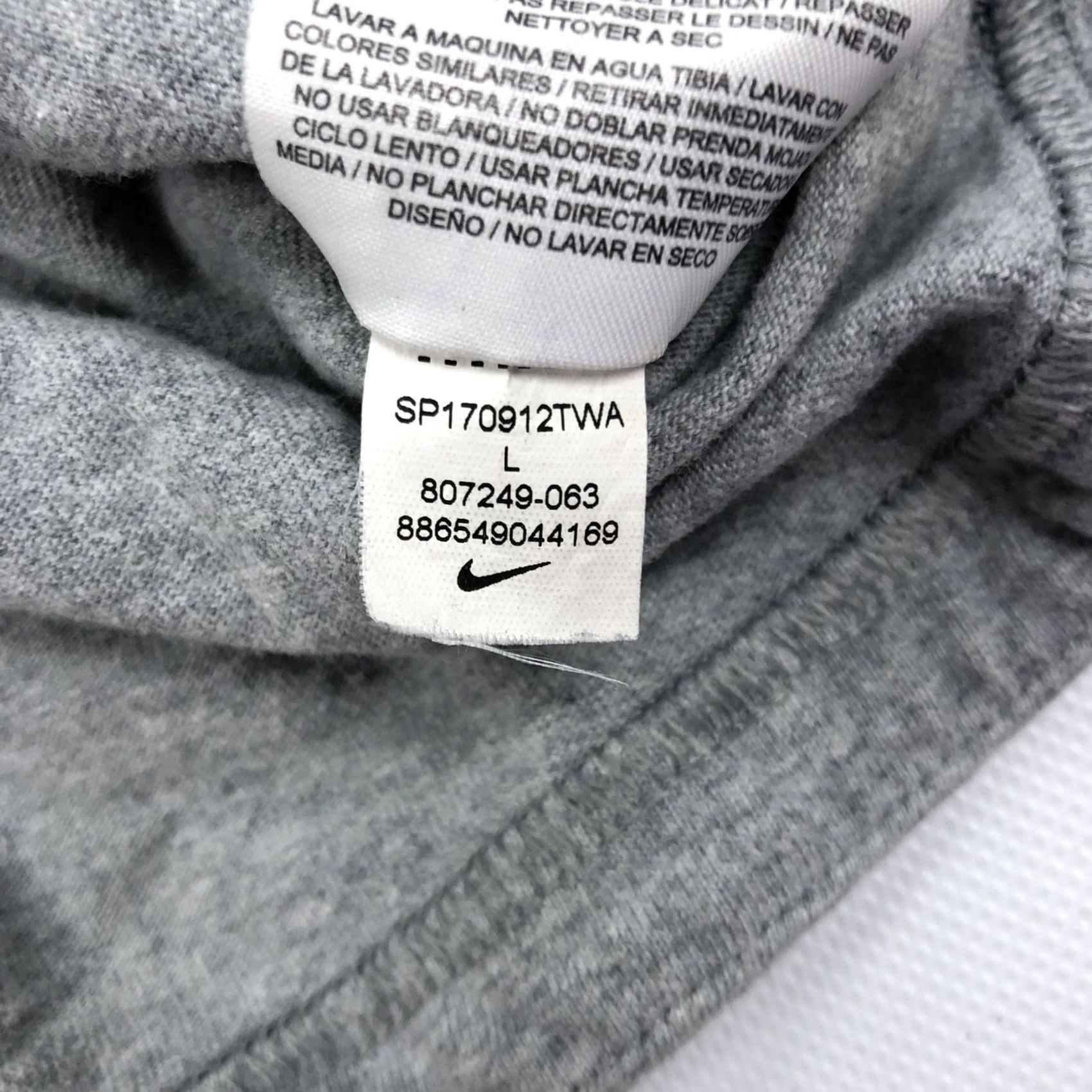 Nike Nike Men's Grey Pullover Hoodie Sweatshirt Cotton Embroidered Logo Size L Size US L / EU 52-54 / 3 - 6 Thumbnail