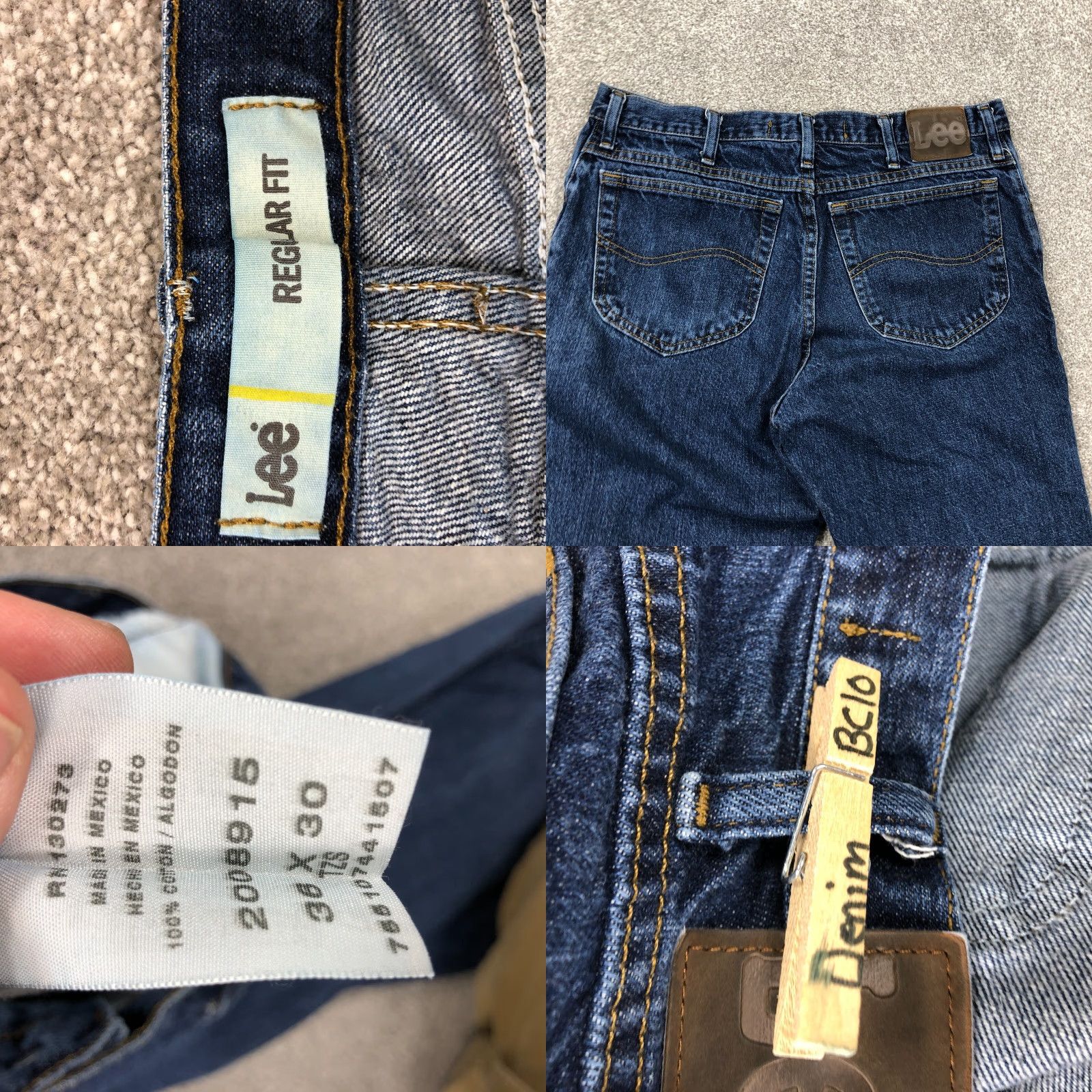 Lee Vintage Lee Jeans Men 36x30 Straight Regular Fit Medium Wash Distressed 5-Pocket Denim Jeans Mens Bloodline Lee Regular Fit Jeans Size US 36 / EU 52 - 8 Thumbnail