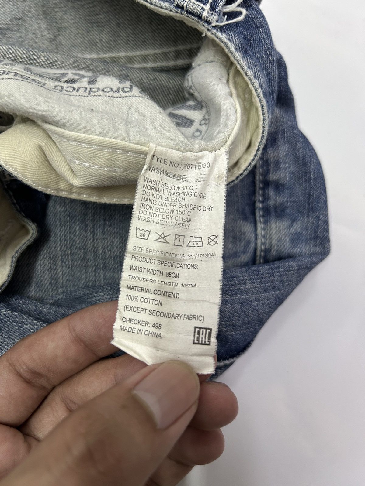 Japanese Brand × Vintage Vintage Japanese Blue Wash Patches Style Distressed Jeans Size US 35 - 15 Thumbnail