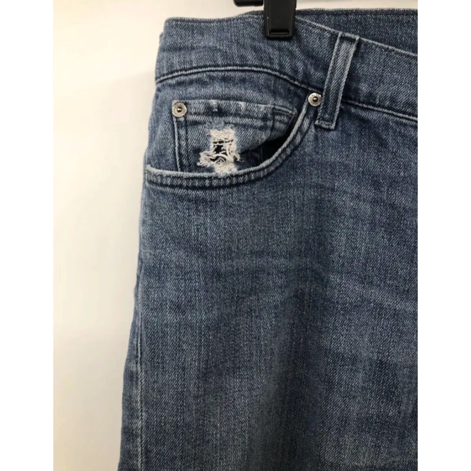 7 For All Mankind Men's 7 For All Mankind Slimmy Jeans Distressed Blue Denim 34x31 Bootcut Size 34 Regular Mens Jeans Distressed Blue Denim 7 For All Mankind Slimmy Size US 34 / EU 50 - 5 Thumbnail