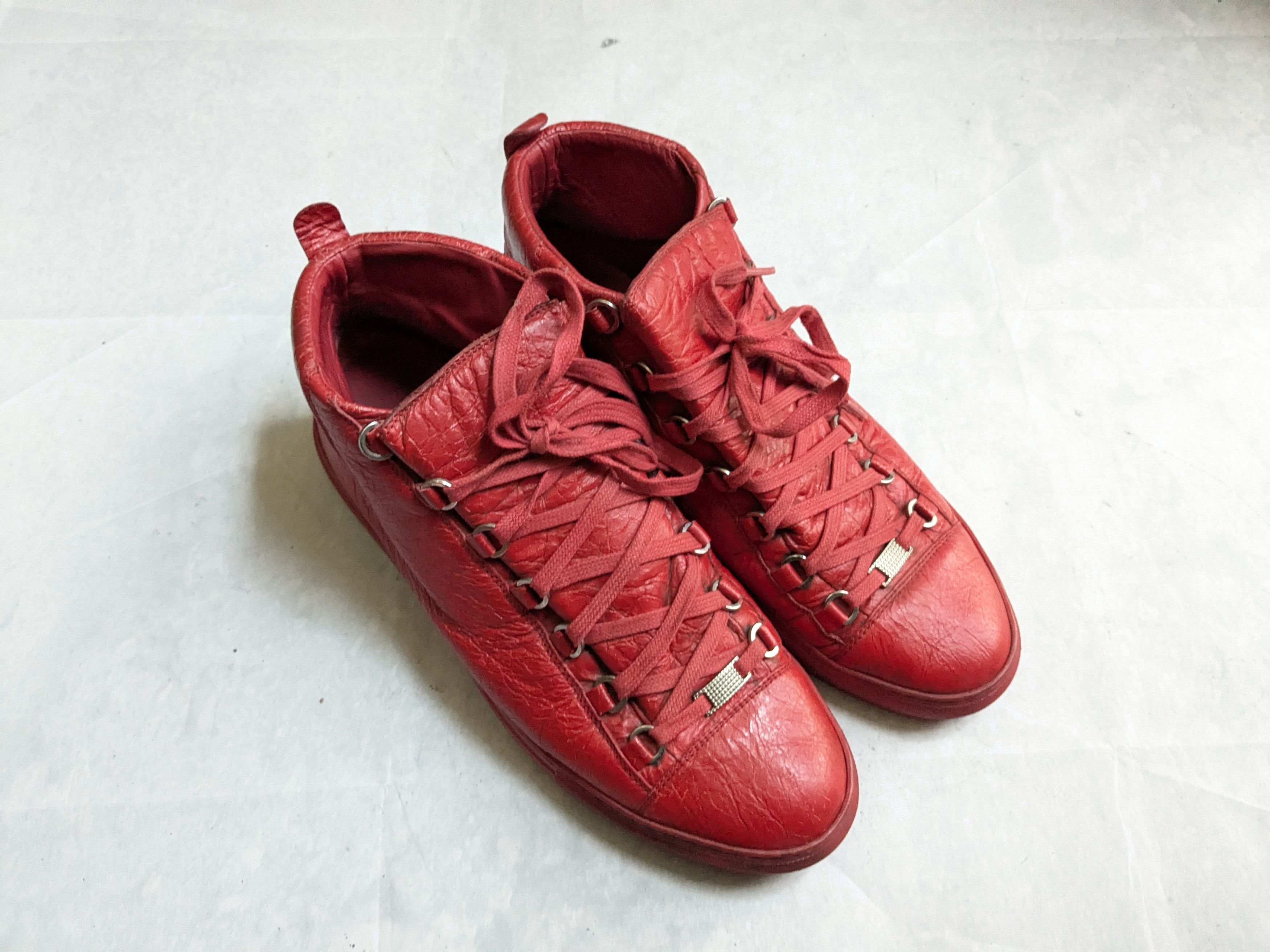 Balenciaga Balenciaga Arena Sneakers Red 12 High Top Leather Size US 12 / EU 45 - 4 Thumbnail