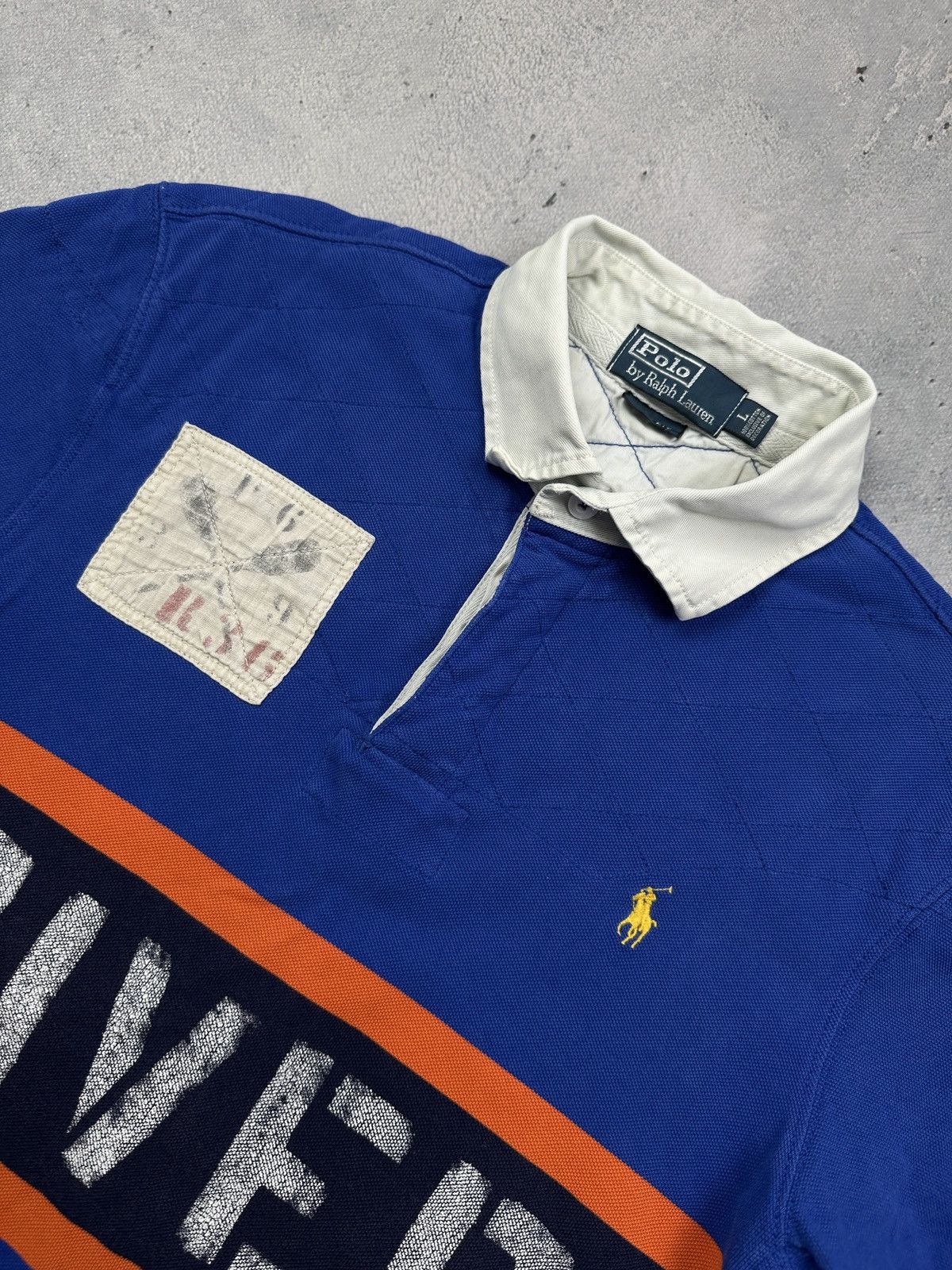 Polo Ralph Lauren Vintage Polo Ralph Lauren Rugby RIVER Patchwork Crest Shirt Size US L / EU 52-54 / 3 - 5 Thumbnail