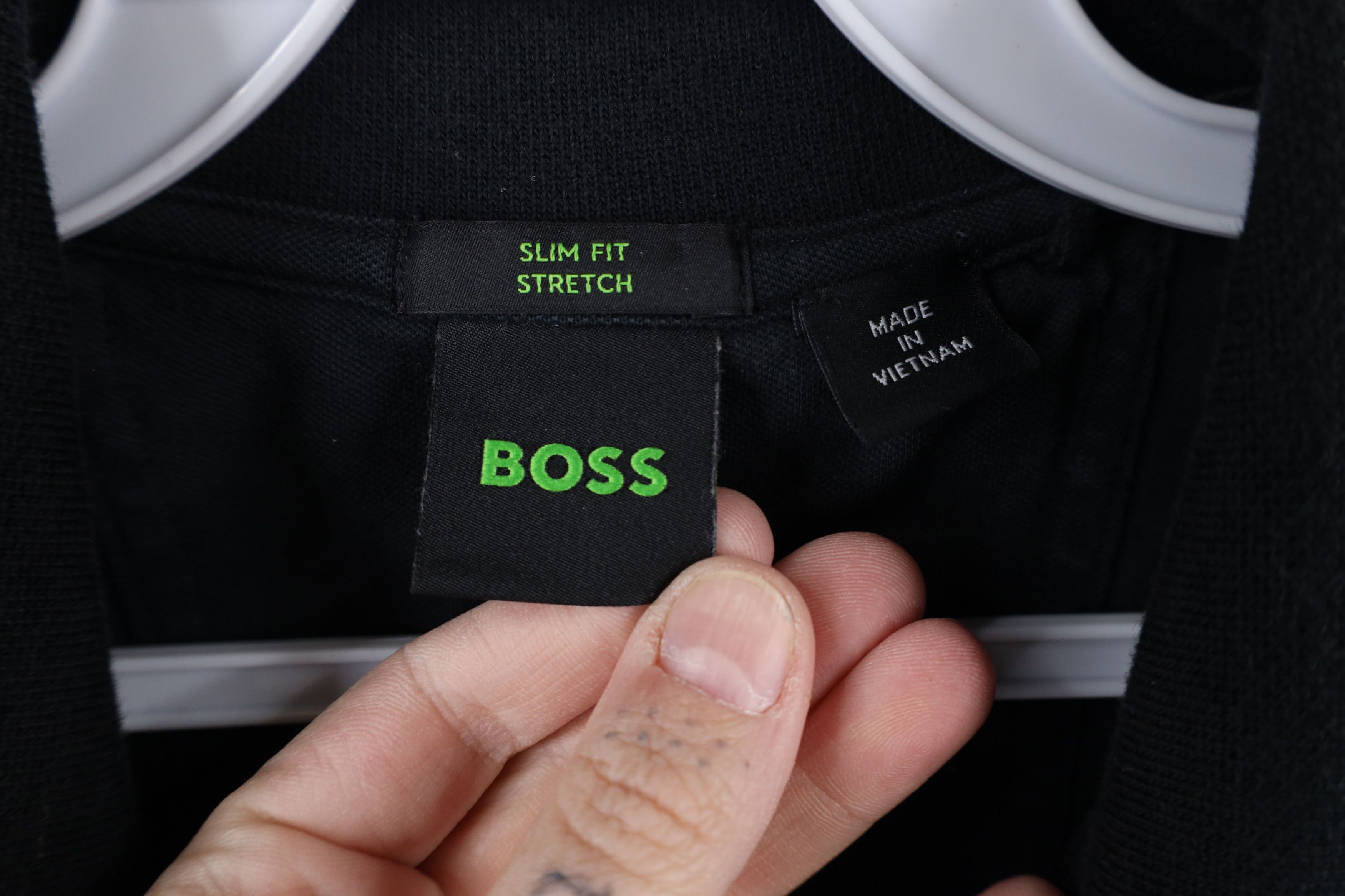 Hugo Boss × Vintage Hugo Boss Spell Out Slim Fit Stretch Striped Collared Polo Size US M / EU 48-50 / 2 - 6 Thumbnail