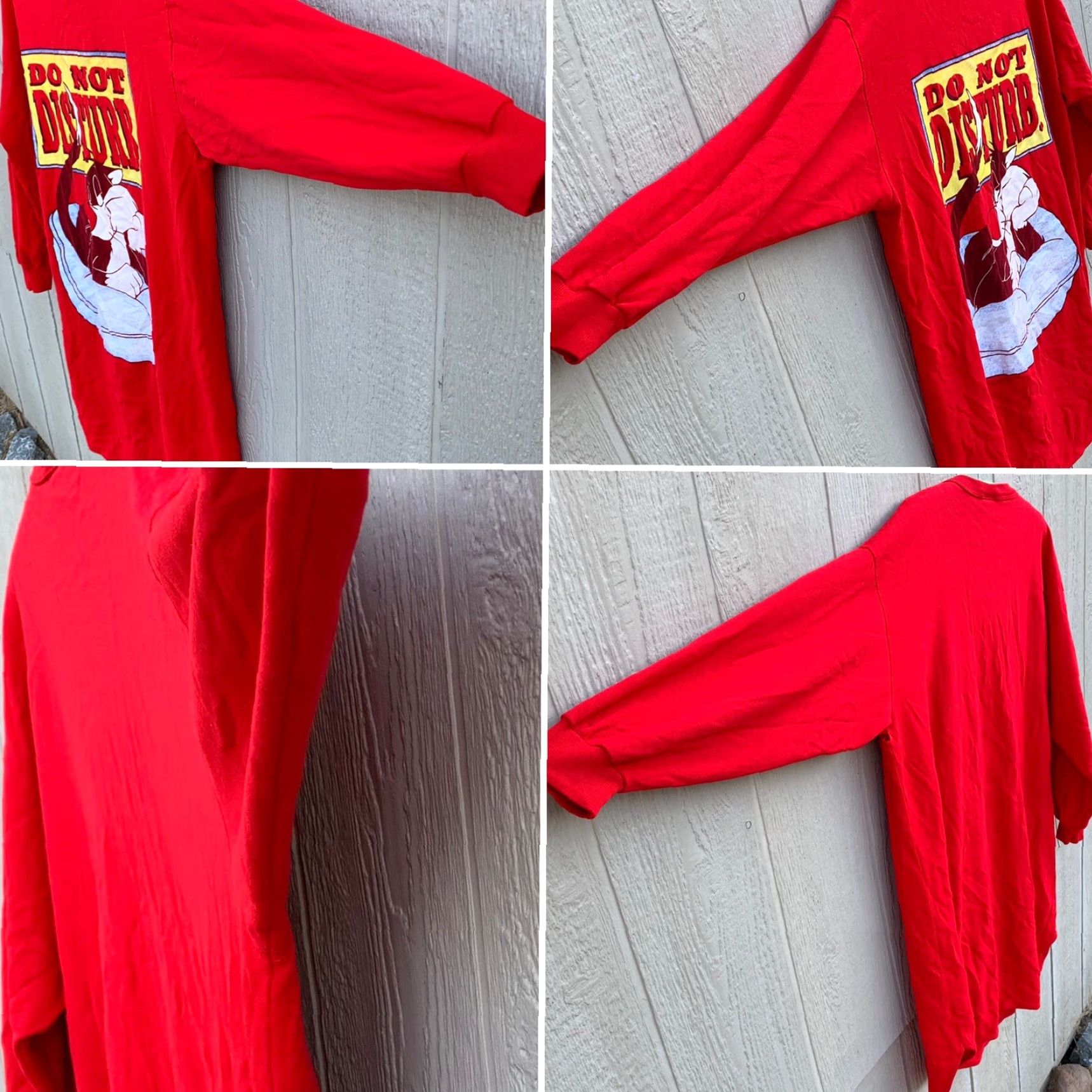 Vintage VTG 90s Looney Tunes Sylvester Long Sweatshirt Sleepy Heads 1990s Red One Size Adults Men Women Boys Girls Night Shirt Top Hoodie Size ONE SIZE - 7 Thumbnail