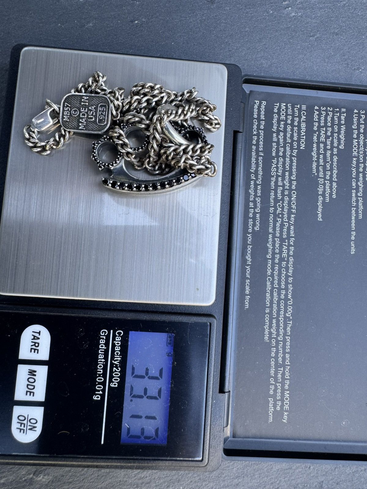 King Baby Studio ARCHIVE Queen Baby Black Pavé Knuckles & 20" MB57 Chain Size ONE SIZE - 12 Thumbnail