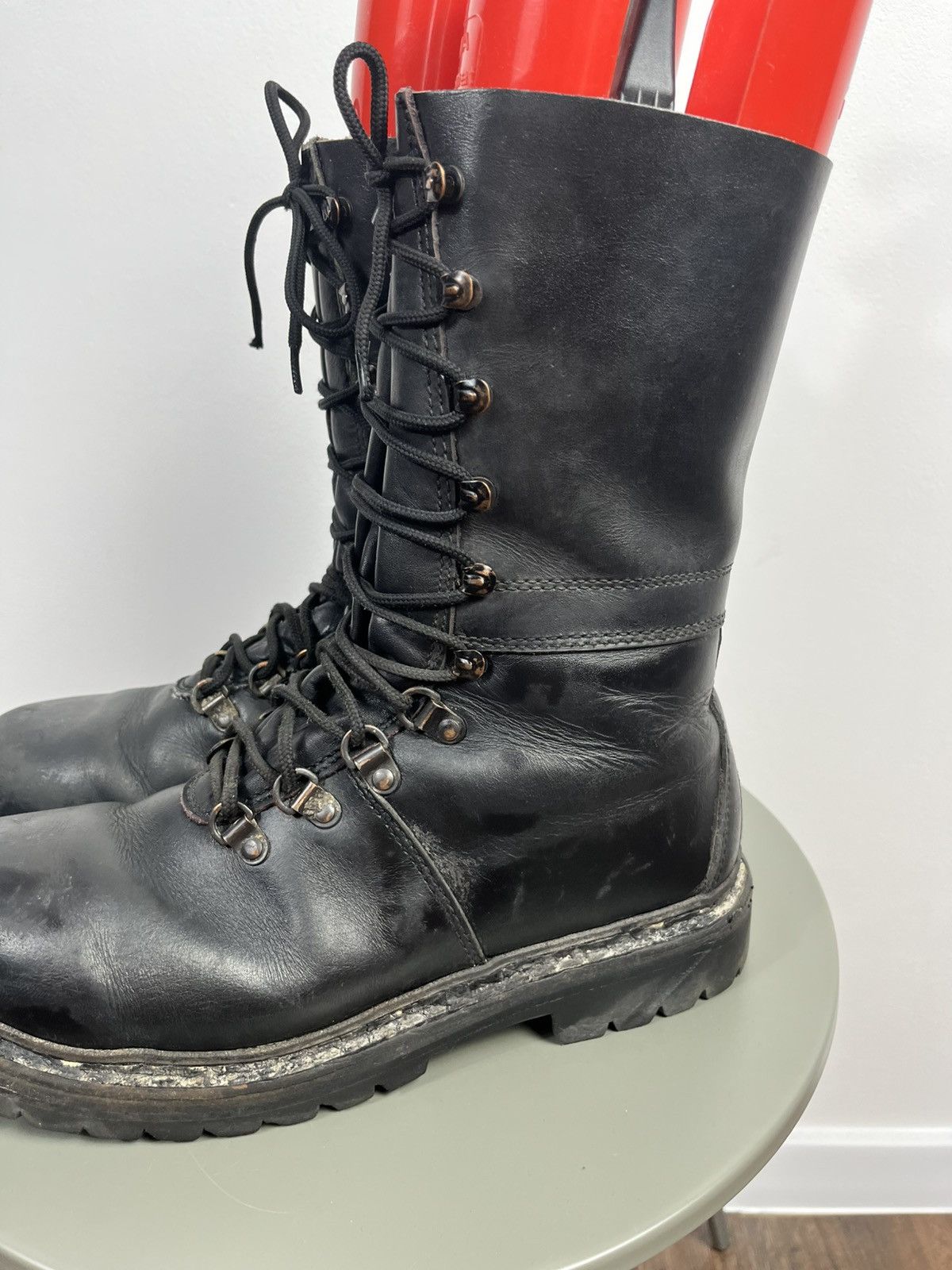Vintage Avant-Garde Distressed Army Leather Heavy Combat Boots EU44 Size US 10.5 / EU 43-44 - 6 Thumbnail