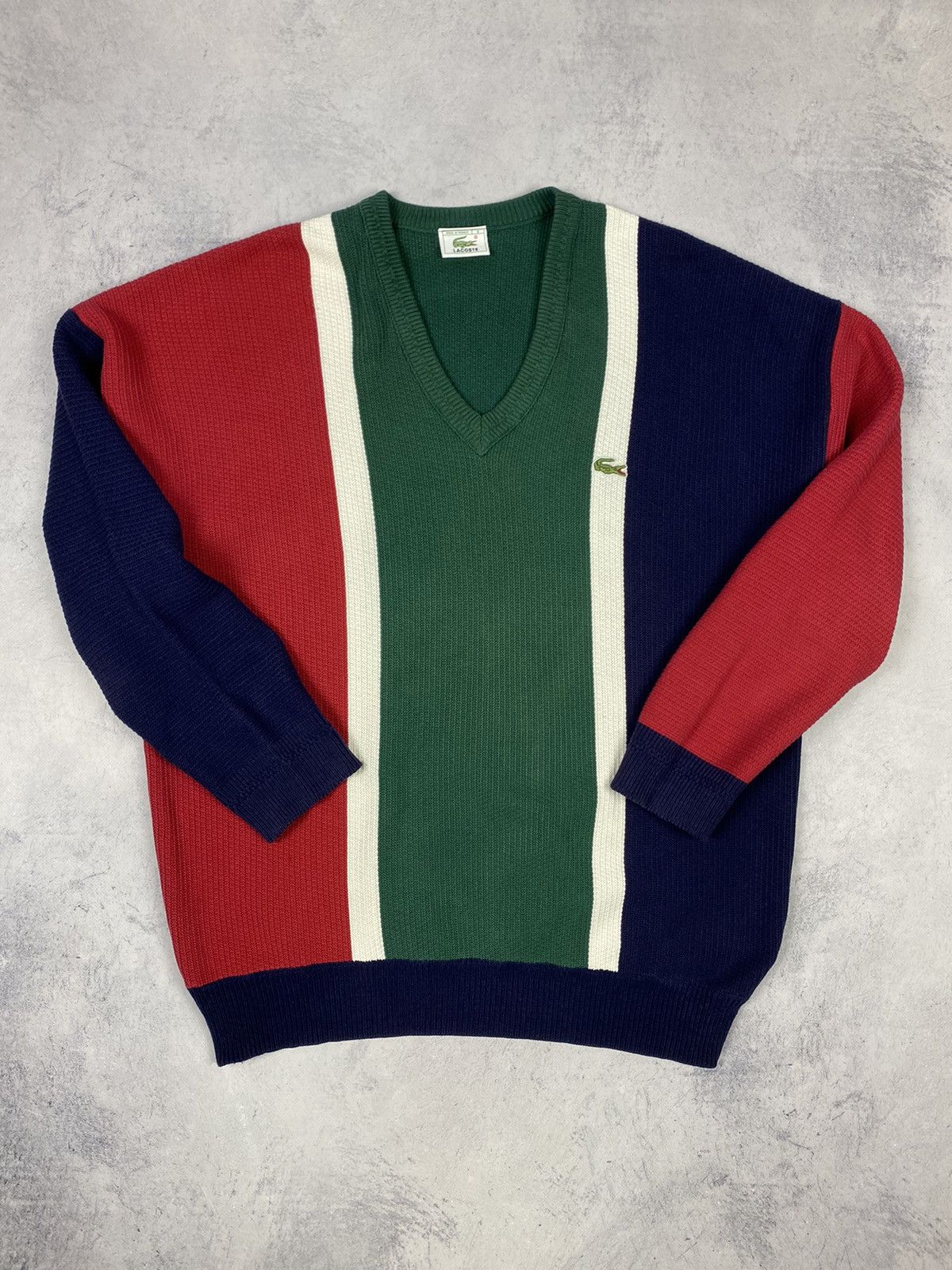 Lacoste Lacoste Stripped Designer Knitted Jumper Sweater Vintage 90s Size US L / EU 52-54 / 3 - 2 Thumbnail