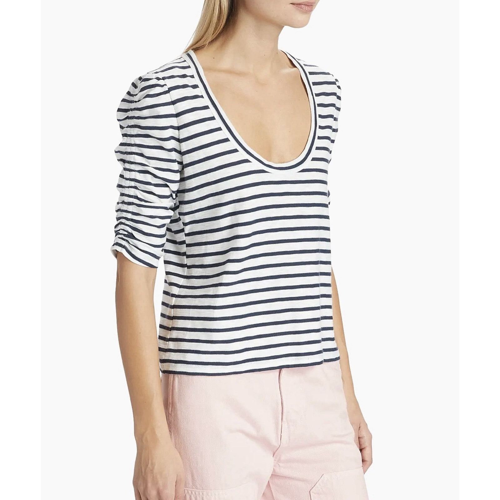 Veronica Beard VERONICA BEARD TOP WOMENS SIZE XS NETTO TEE SHIRT PUFF Size XS / US 0-2 / IT 36-38 - 1 Thumbnail