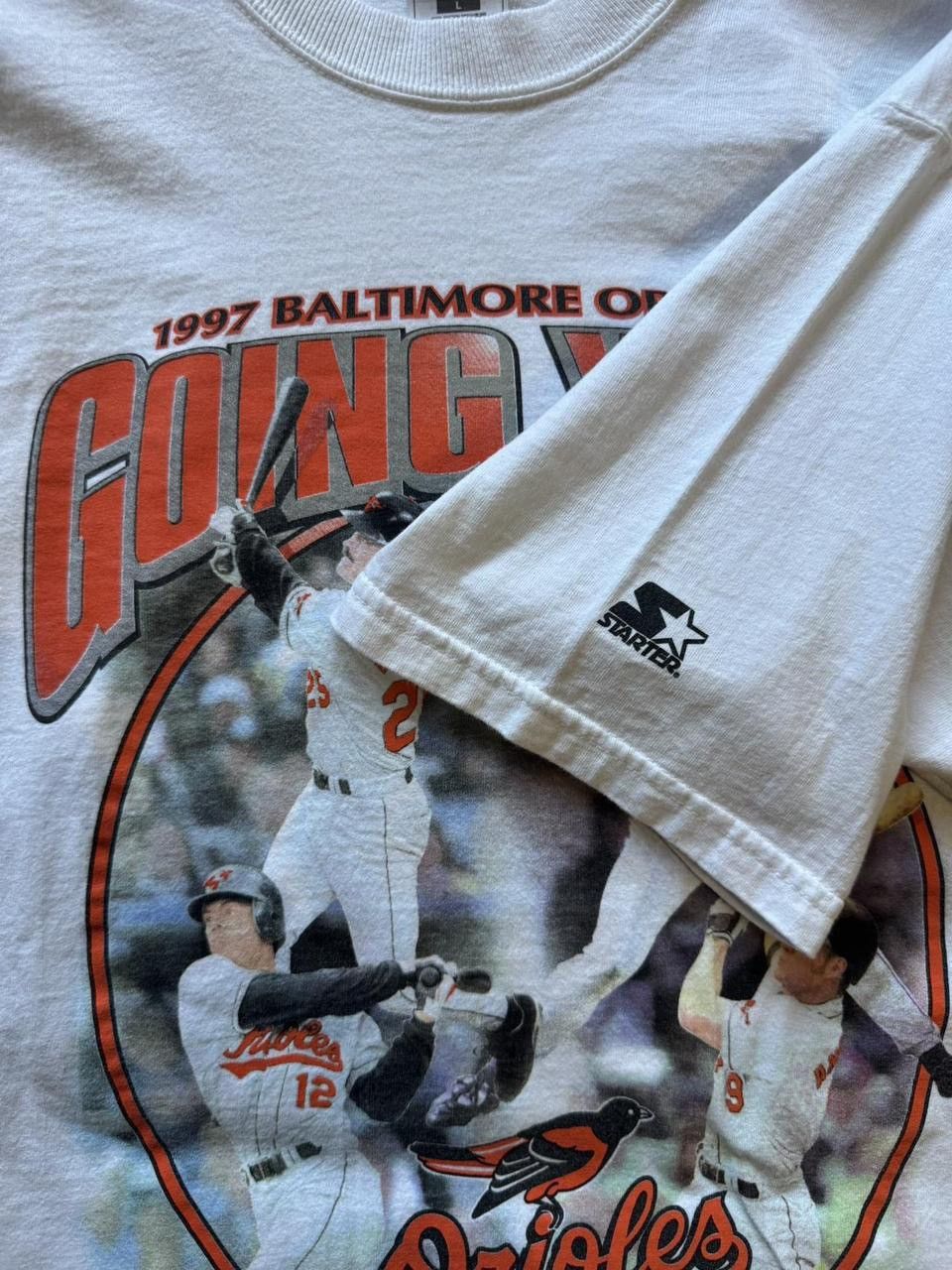 Starter Vintage 97 MLB Baltimore O’s “Going Yard” Baseball Tee Large Size US L / EU 52-54 / 3 - 5 Thumbnail